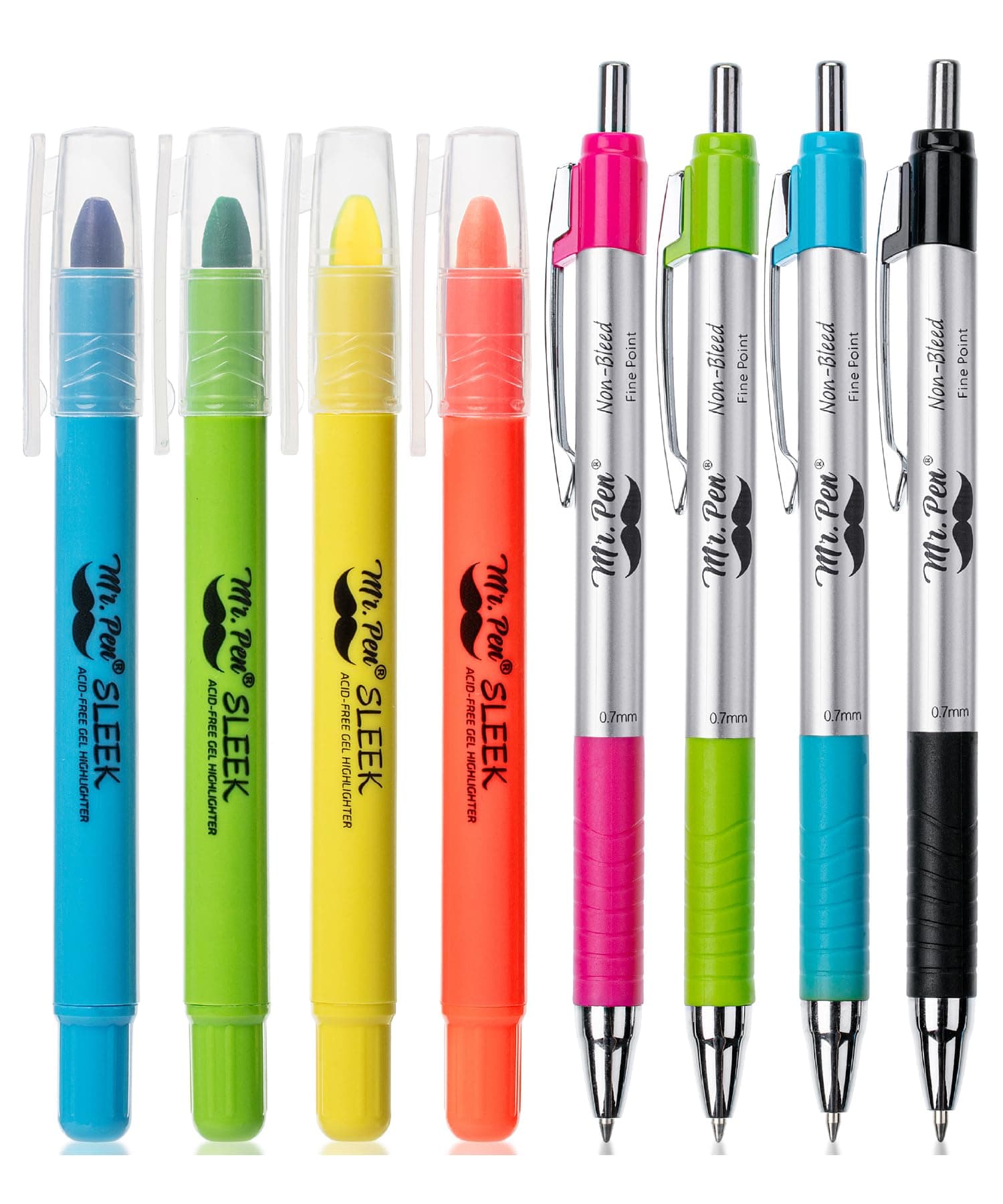 Bible Highlighters and Pens No Bleed, 8 Pack, Colorful Bible Pens and Highlighters No Bleed