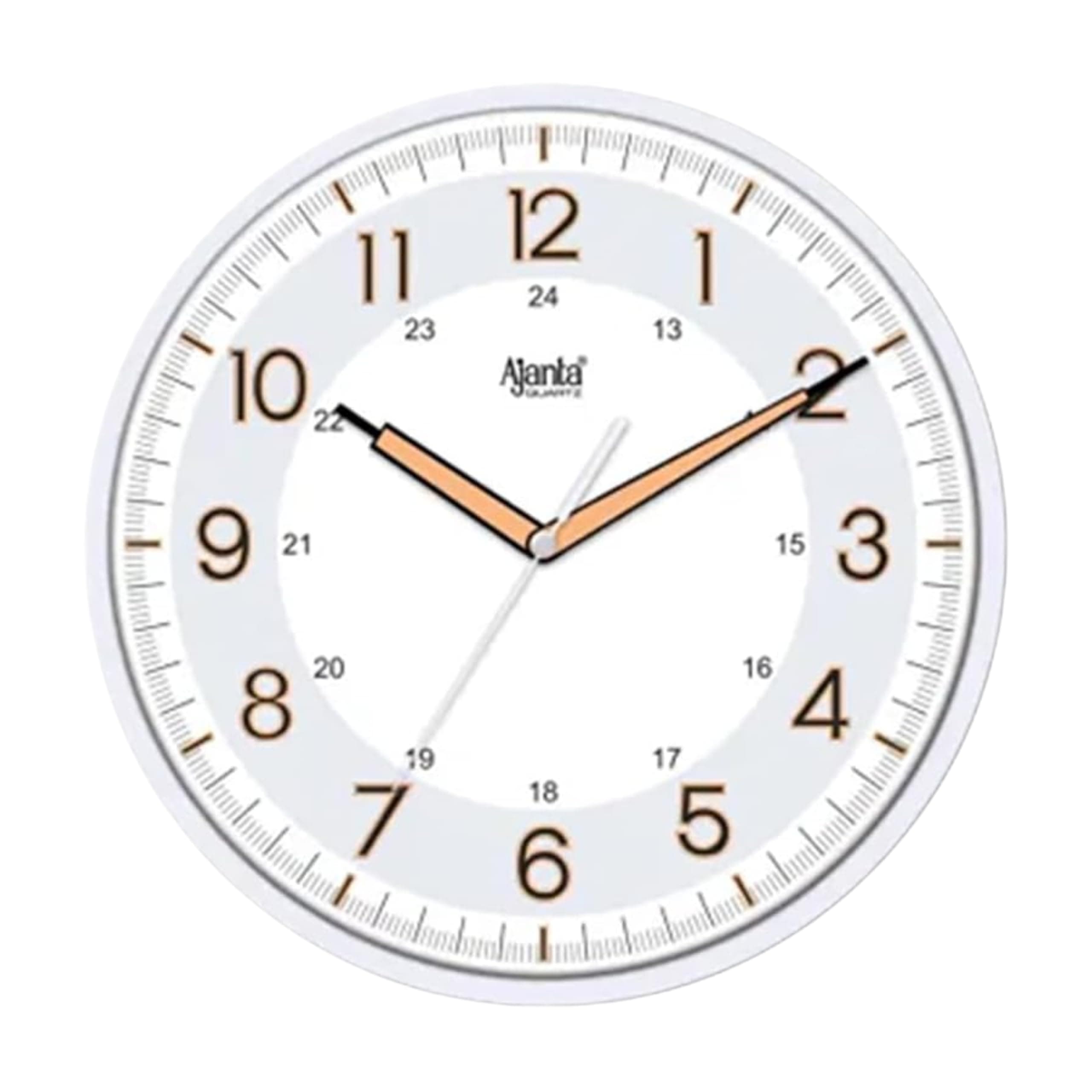 Night Glow Radium Plastic Wall Clock (310 X 44 X 310 Mm, Pearl White) - Analog