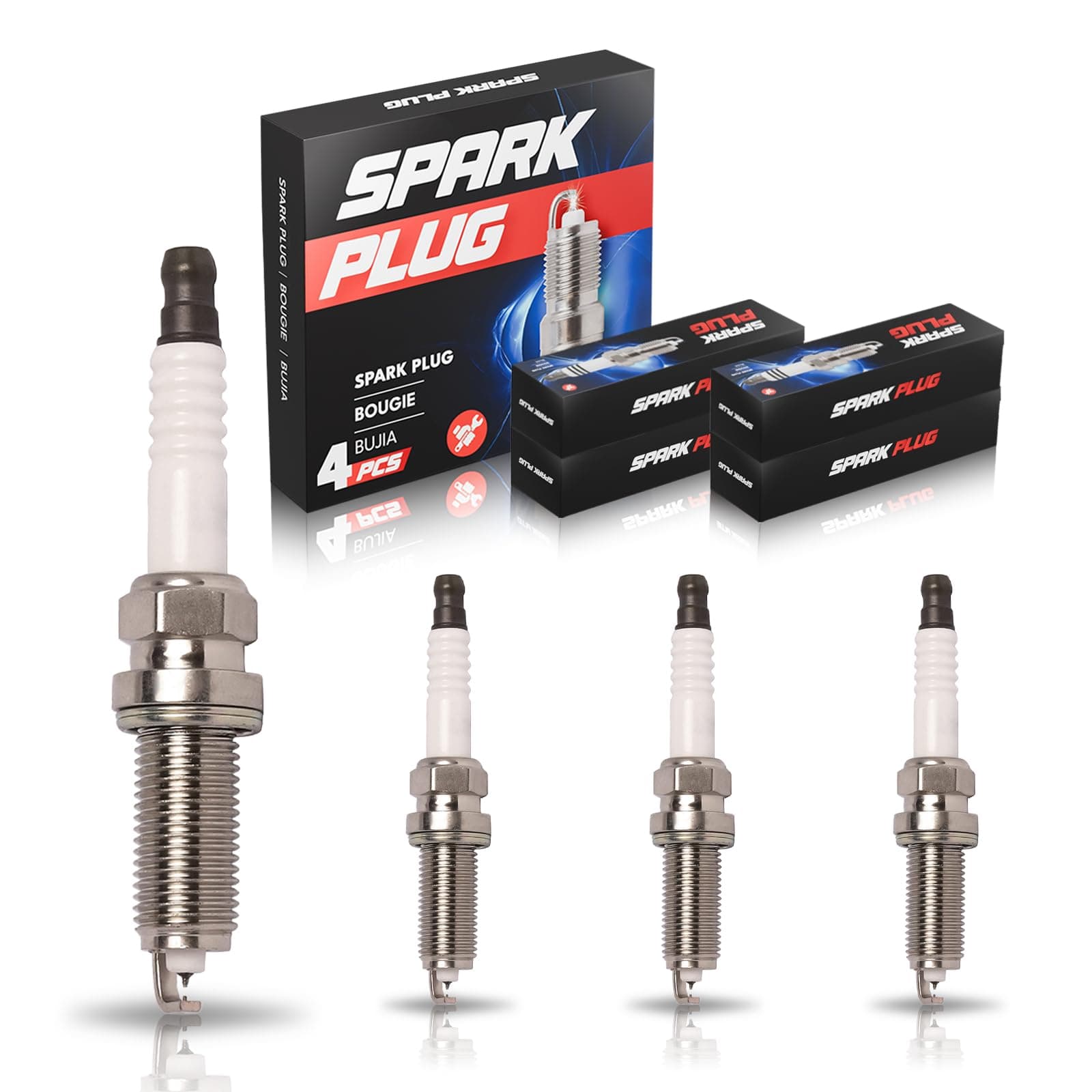 ENA Double Iridium Spark Plug for 9029 DILKAR6A11 22401JA01B Compatible with Nissan Altima 2007-13, Cube 2009-14, NV200 2013-21, Rogue 2008-13, Rogue Select 2014-15, Versa, Sentra, Set of 4