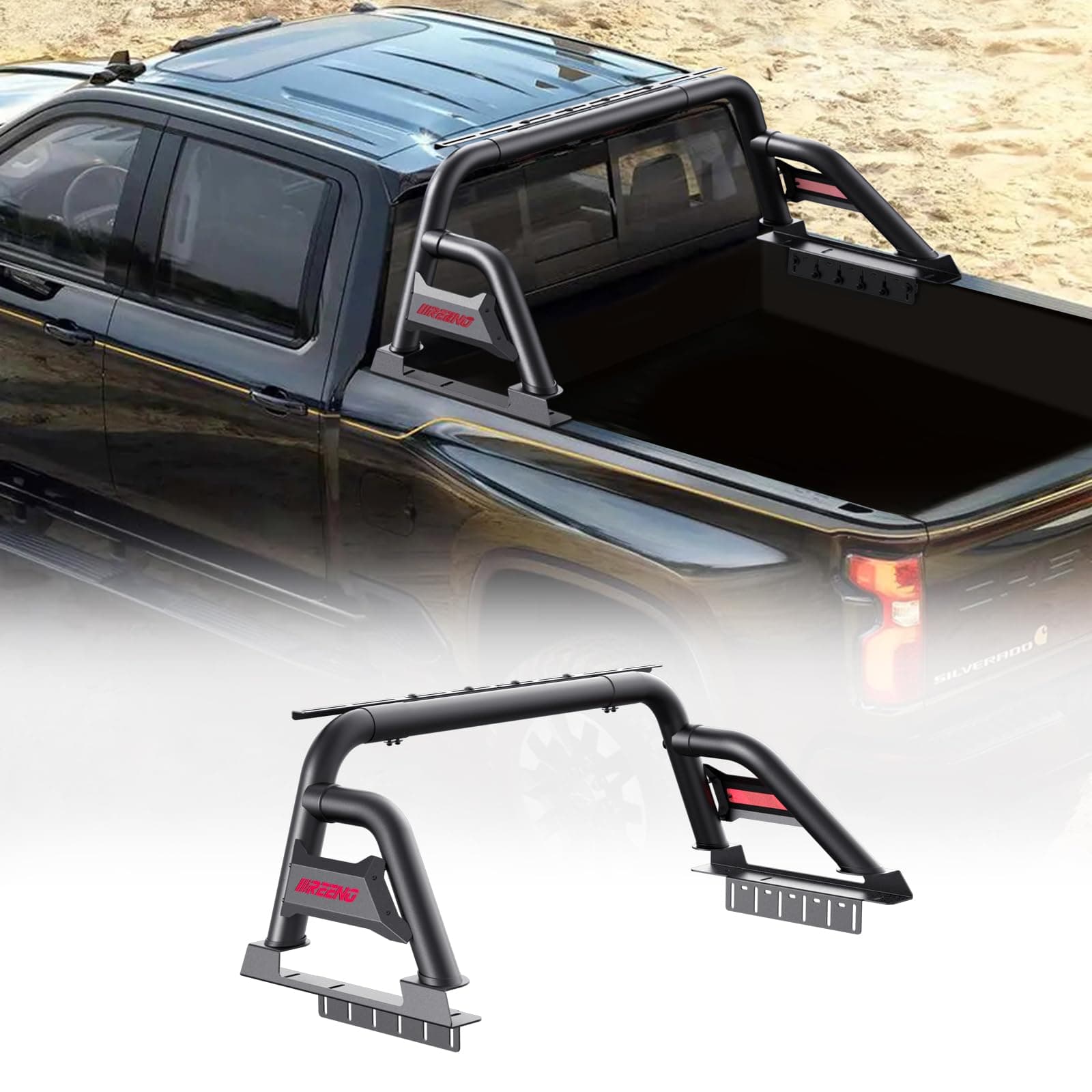 Roll Bar for Pickup Truck Compatible with Ford F-150/250,Silverado 1500, Ram 1500/2500, Sierra,Tundra/Adjustable Sport Roll bar (No Drilling/Full Size Trucks)
