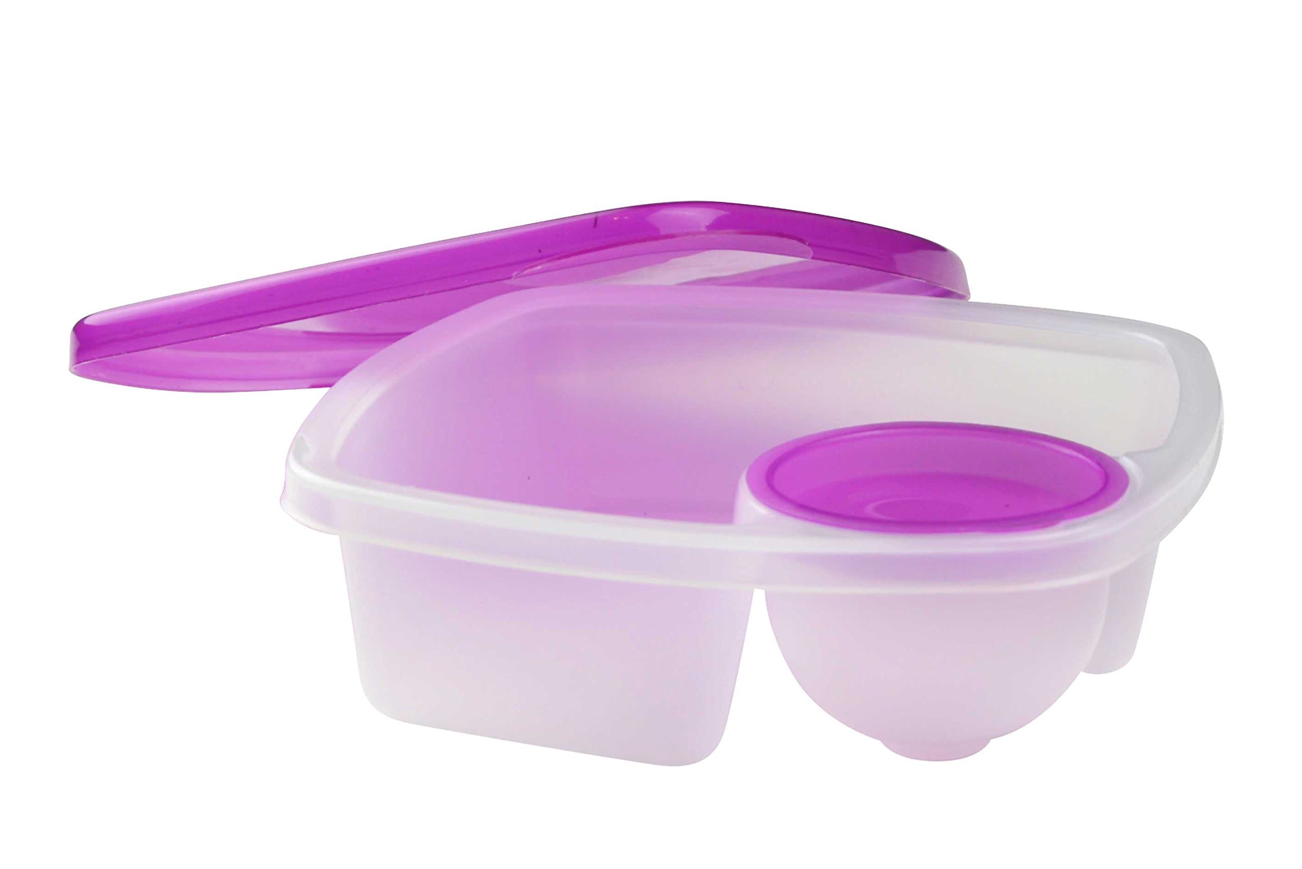 Brite Concepts Snack and Dip Container, Purple, 2-pack