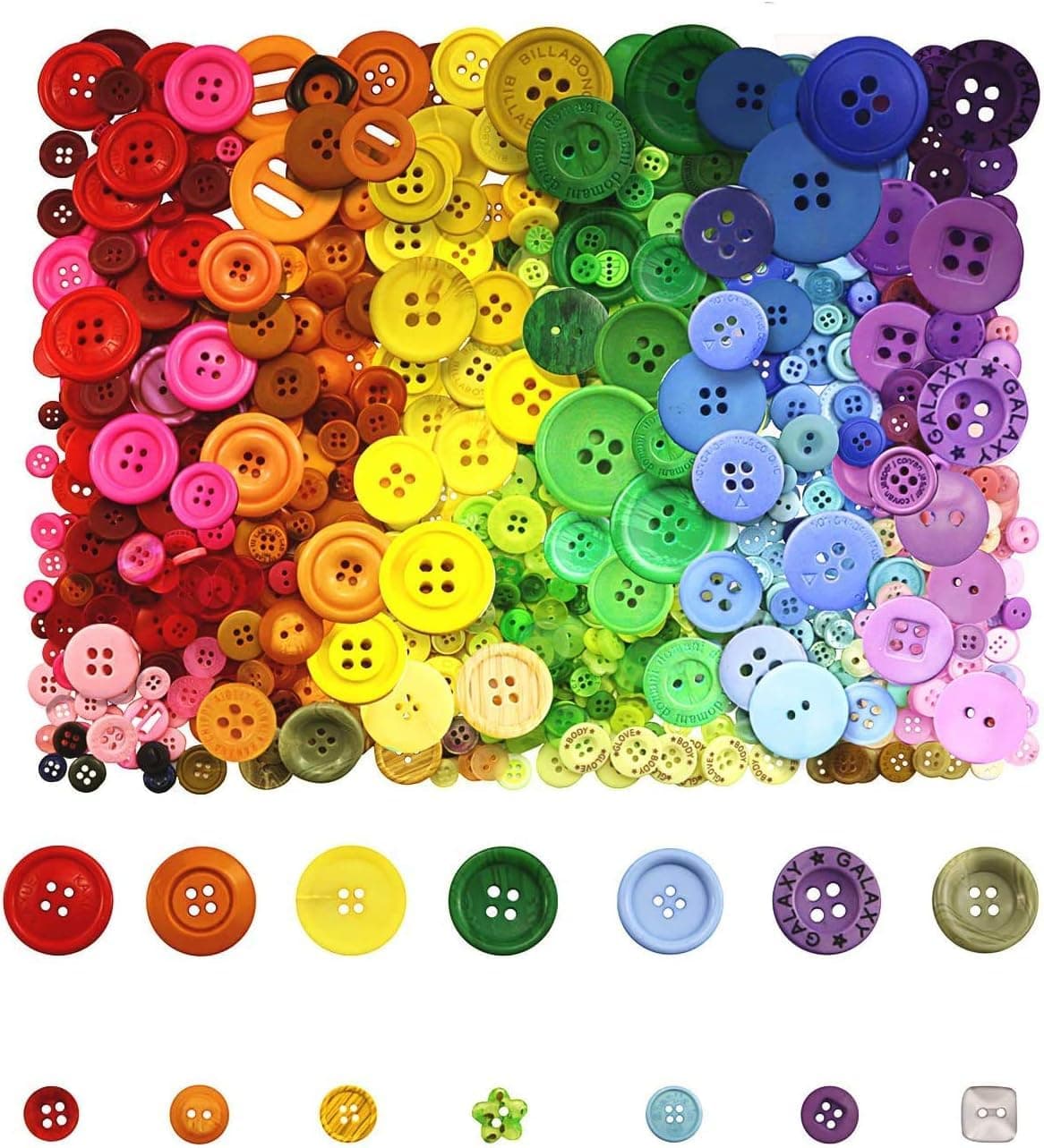 800 Pcs Assorted Sizes Resin Buttons,Round Craft Buttons for Sewing DIY Crafts,Children's Manual Button Painting