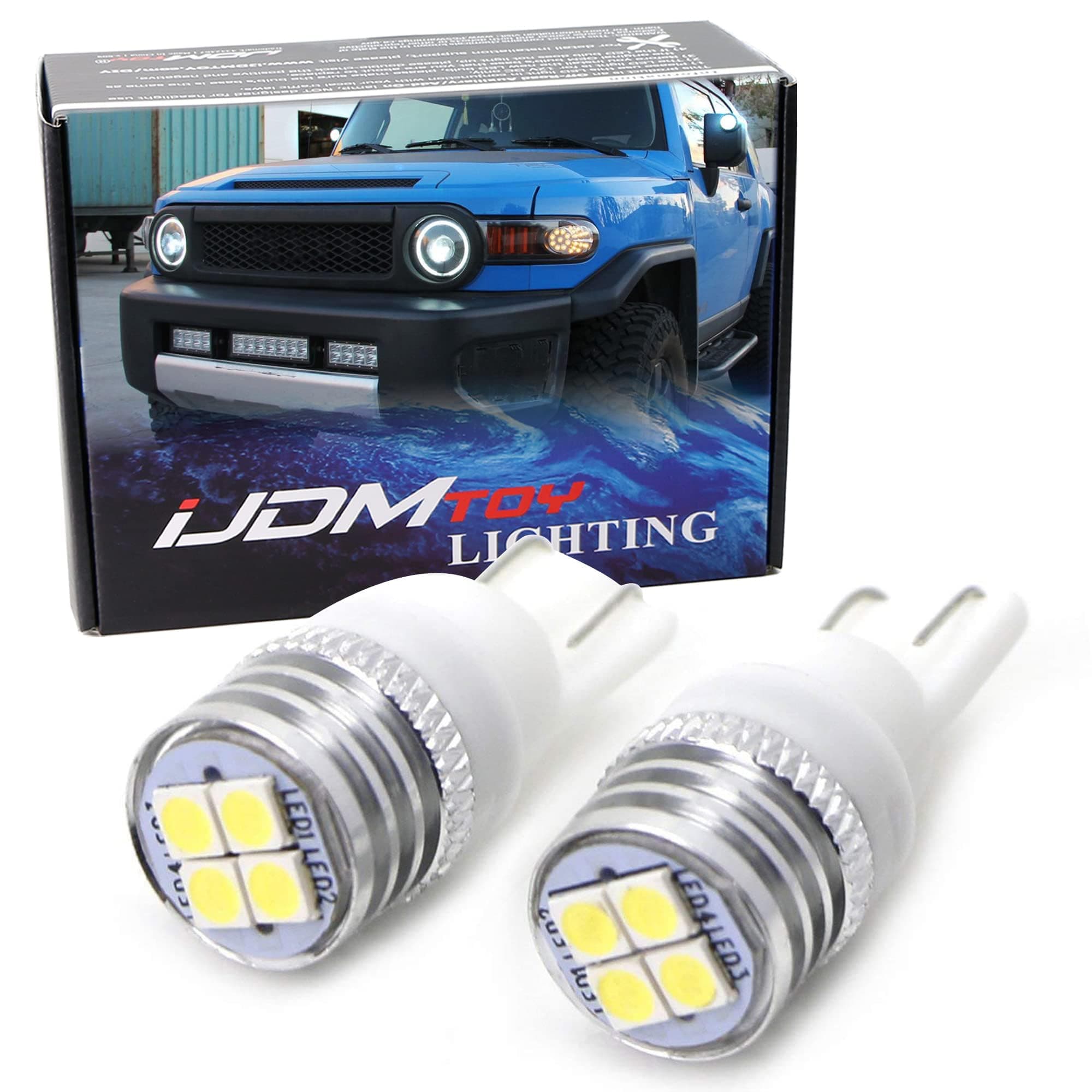 iJDMTOY JDM Xenon White 4-SMD High Power LED Side Mirror Replacement Bulbs Compatible With 2007-2014 Toyota FJ Cruiser