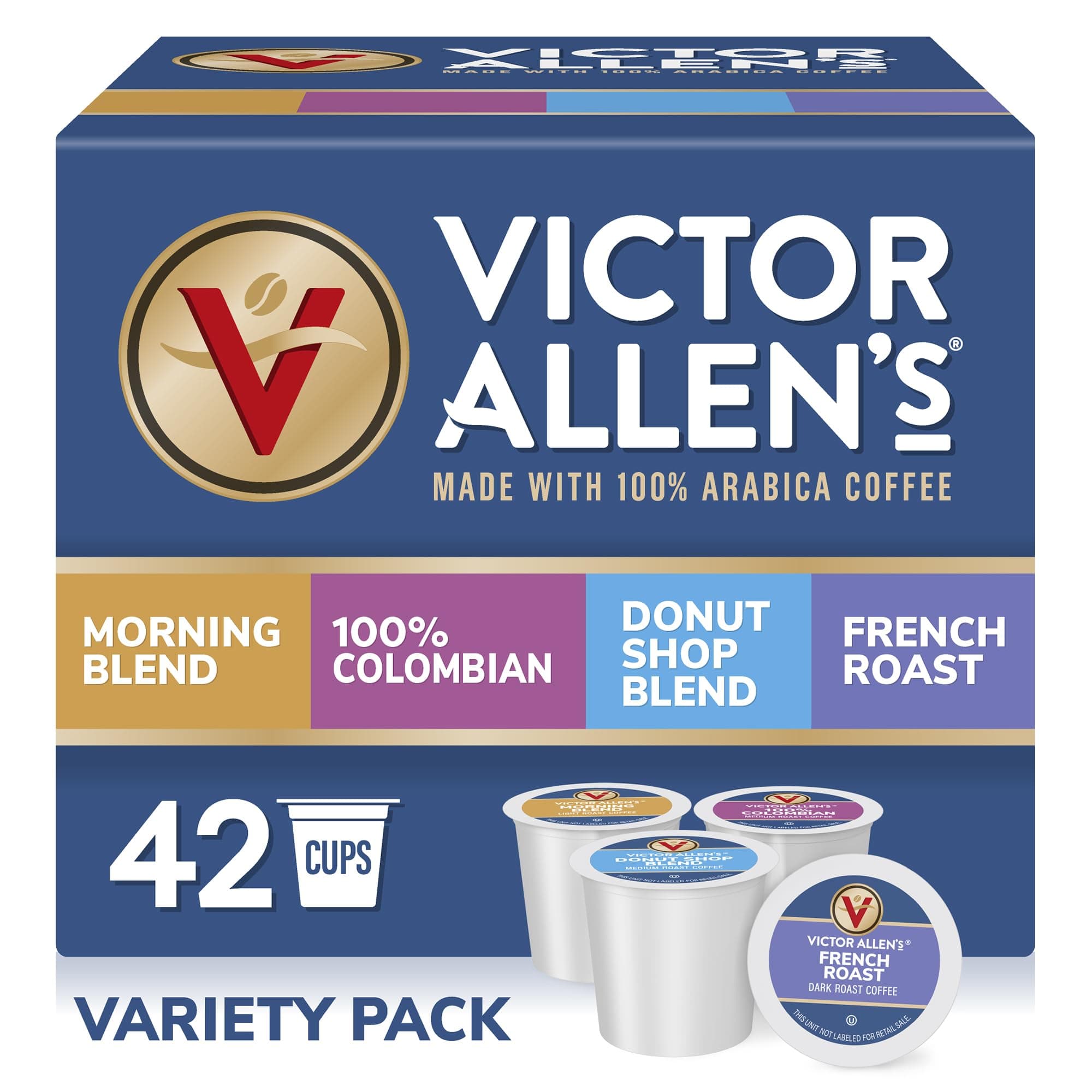 Variety Pack (Morning Blend, 100% Colombian, Donut Shop Blend, French Roast), 42 Count, Single Serve Coffee Pods for Keurig K-Cup Brewers