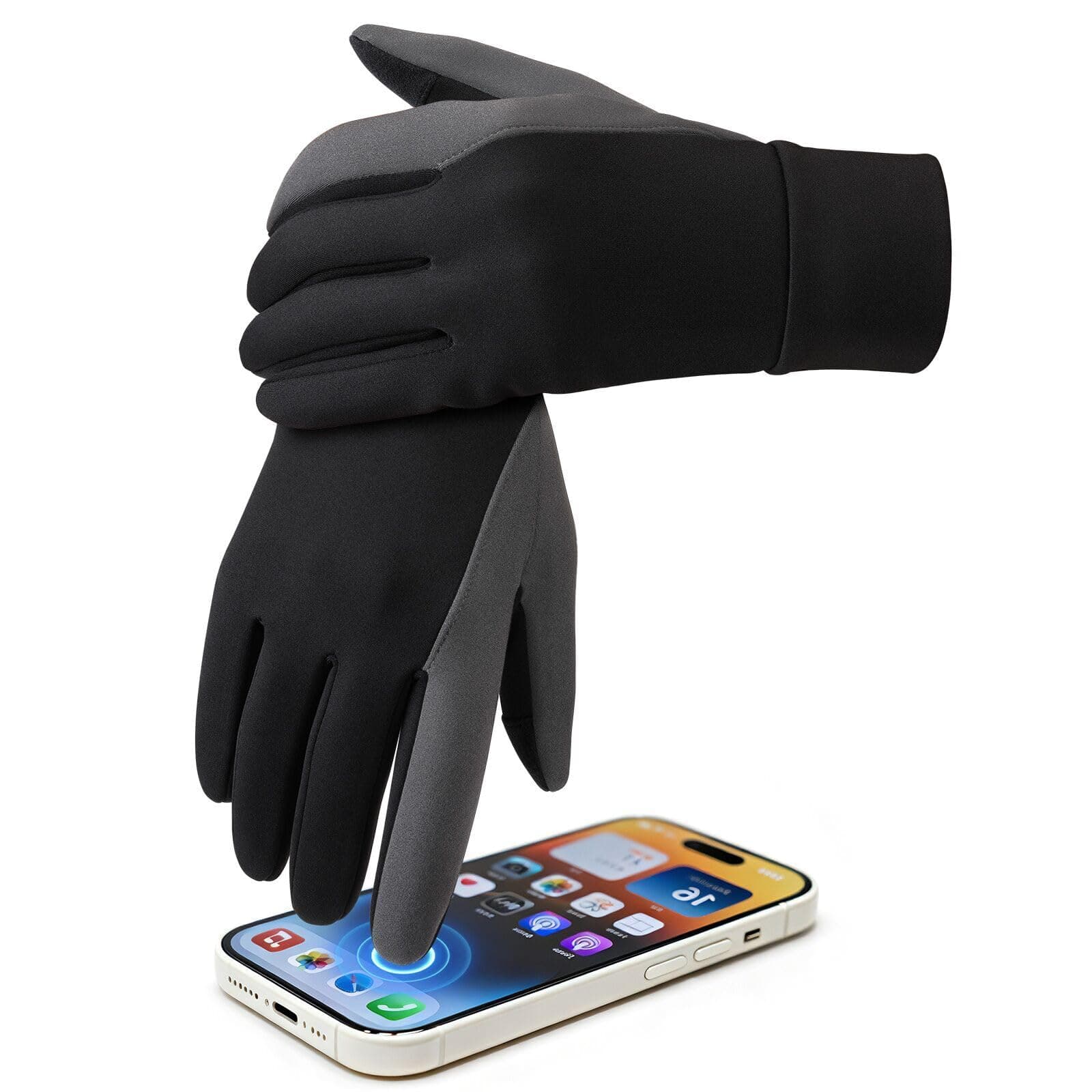 Winter Gloves for Women - Touchscreen Anti-Slip Palm Windproof Thermal Cycling Glove for Texting Hiking Driving Running