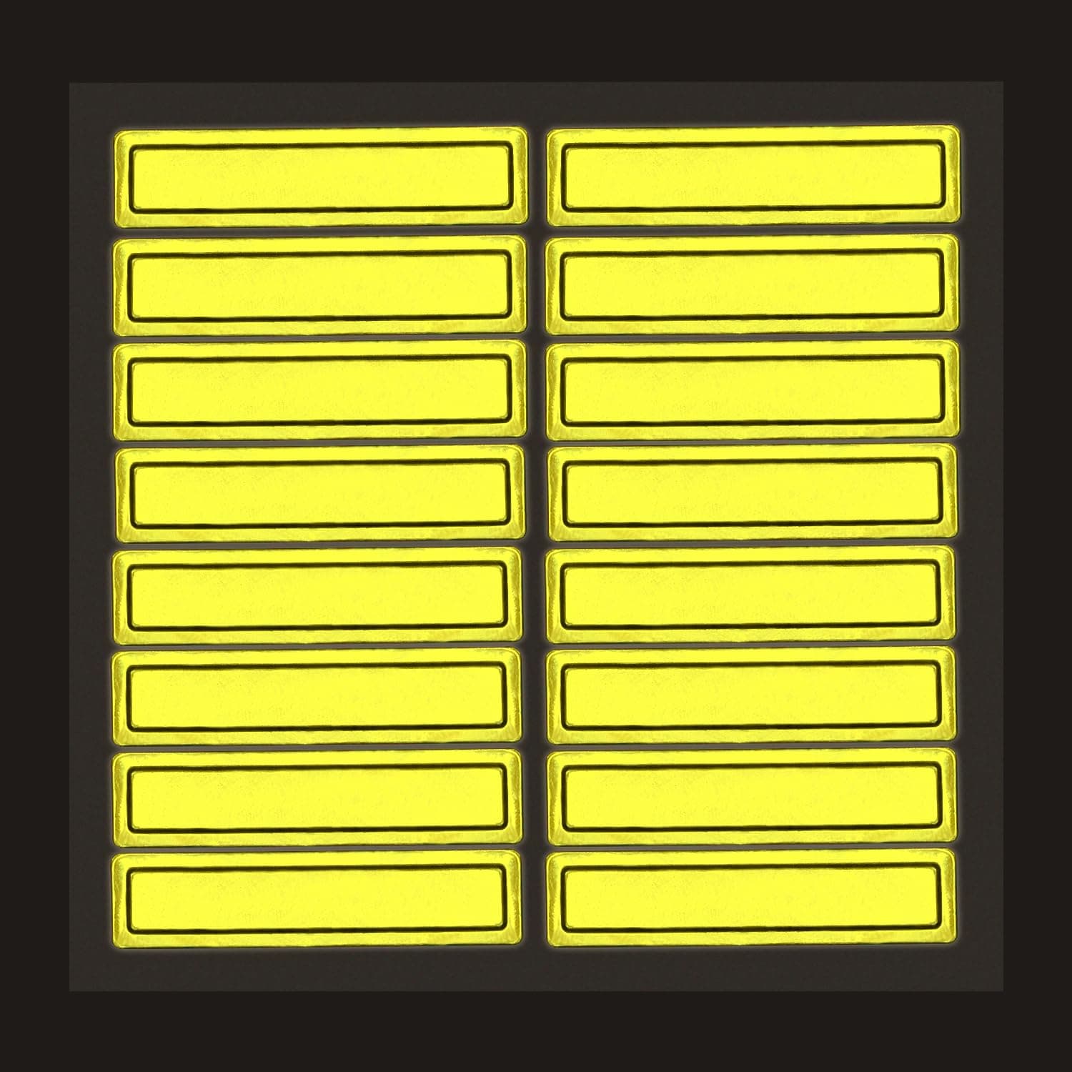 SmartSign Yellow Retro Reflective Hard Hat Stickers - 1" x 4", Pack of 16, Durable Helmet Stickers for Construction & Safety, High Visibility Helmet Strips, Fire Helmet Decals, Strong Adhesive