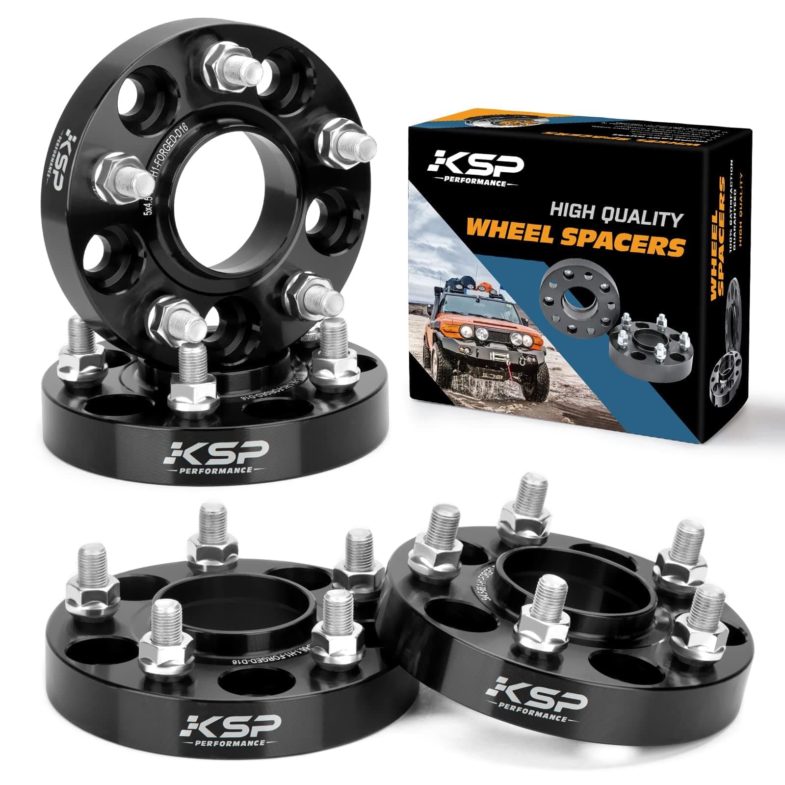KSP 5x114.3 Wheel Spacers for Nissan 350Z 370Z, 5X4.5(1inch 4pcs) Forged Spacer Fit Infinit G35 G37 FX35, 25mm Thick M12x1.25 Thread Pitch 66.1mm Hub Bore Wheel Spacer for Altima Maxima