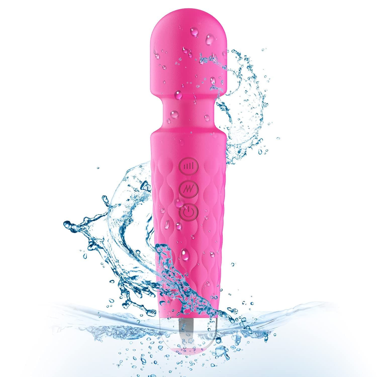 Upgraded Rechargeable Waterproof Handheld Back Massager for Neck Shoulder Back Body Massage Sports Recovery Muscle Aches, Pink(6 * 1.5 INCH)