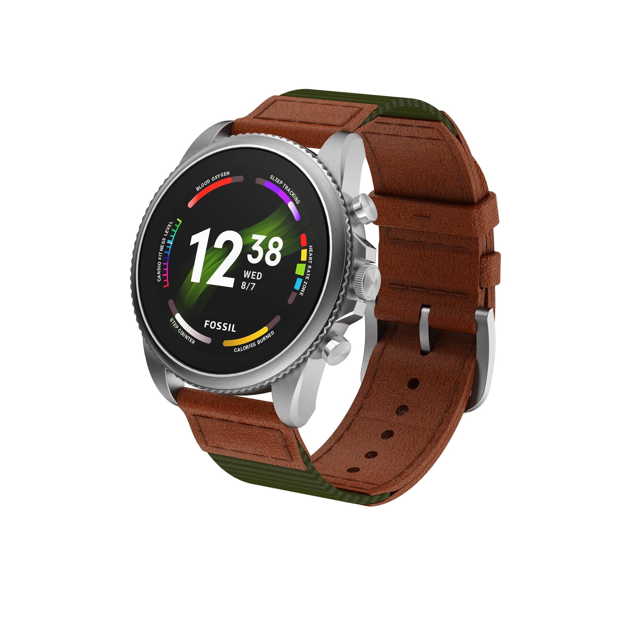 Fossil Men's Gen 6 44mm Venture Edition Touchscreen Smart Watch, Color: Silver/Olive (Model: FTW4068V)