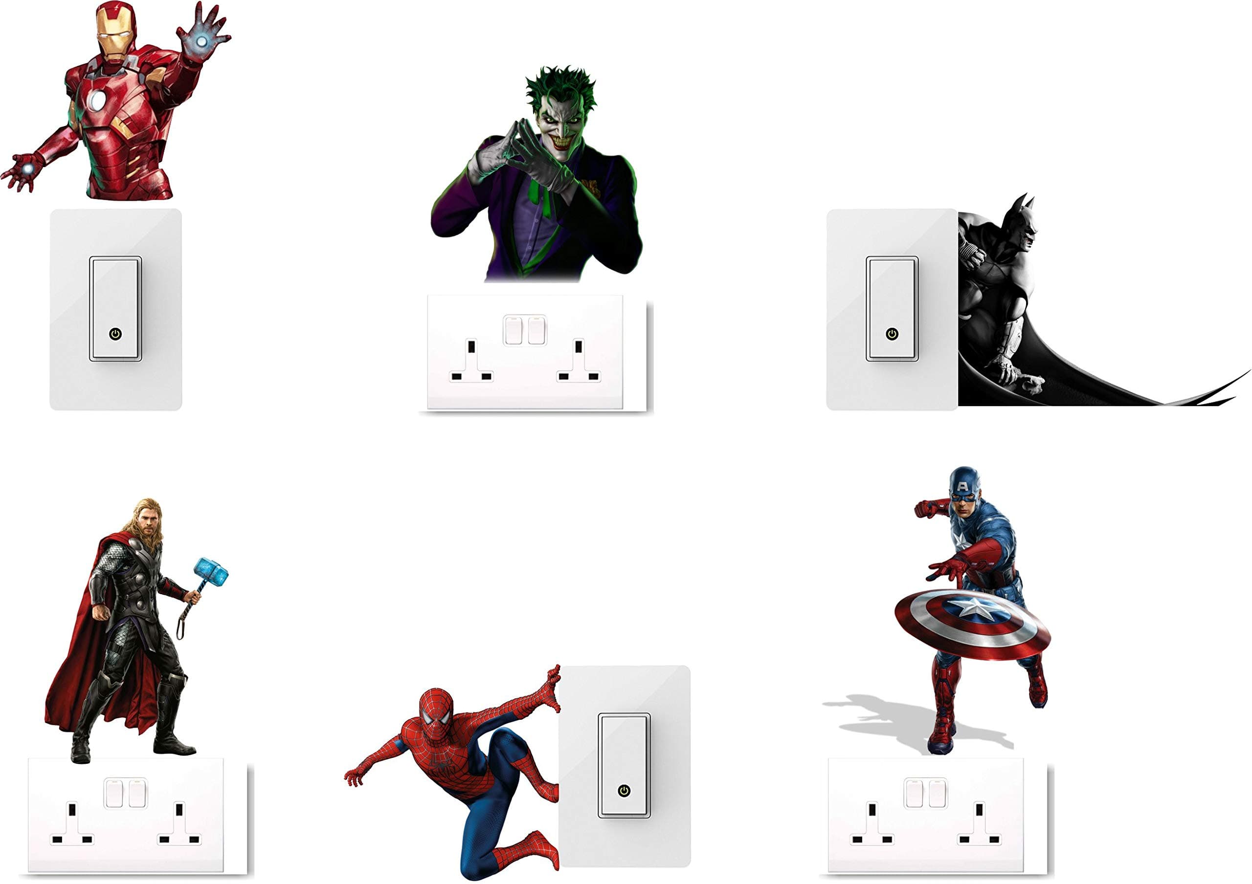 Happy Walls Marvel Character Switch Board Sticker for Wall Light Switch Board