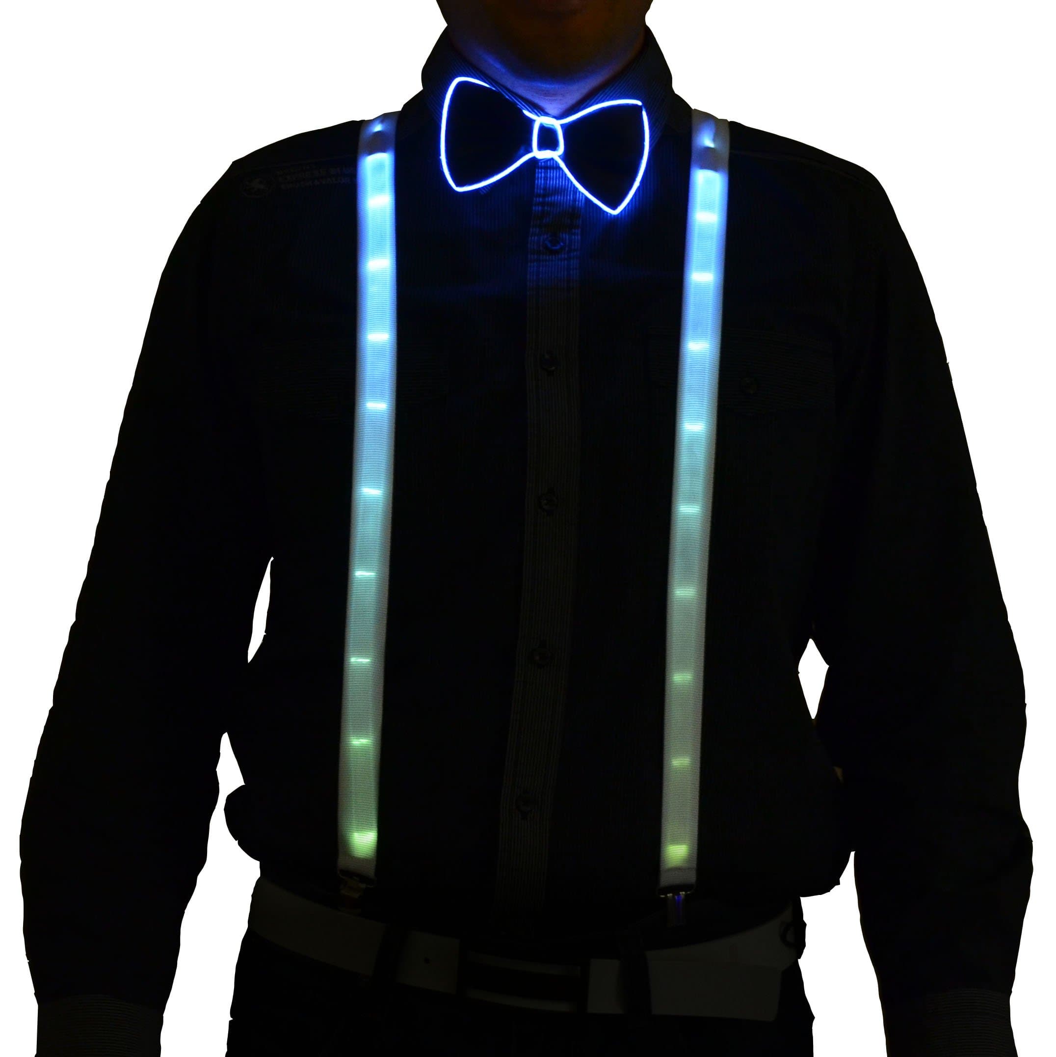 Light Up LED Suspenders and Bow Tie Kit