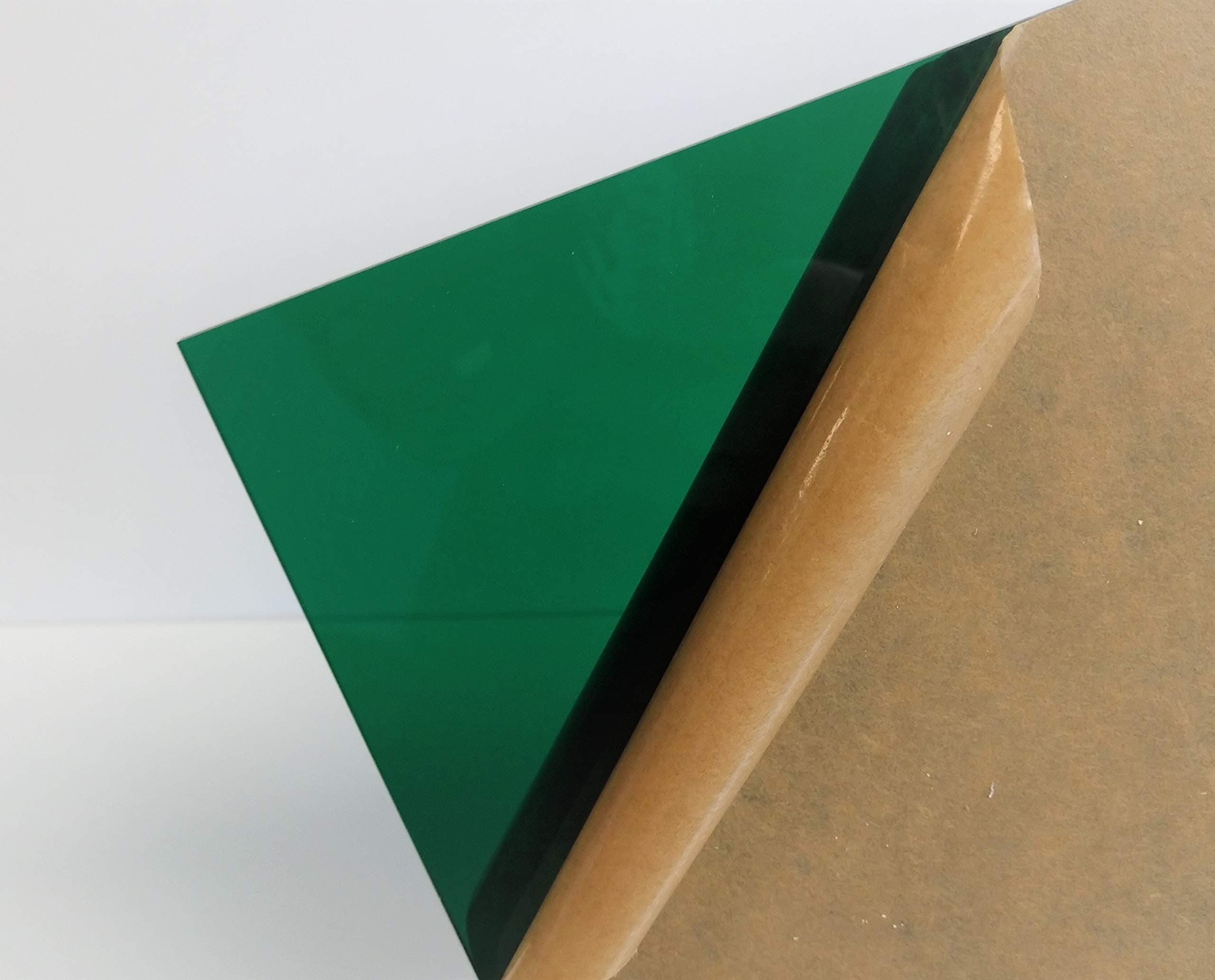 Sign Grade Cast Acrylic Sheet - .125" Thick, Transparent Green, 12" x 24"