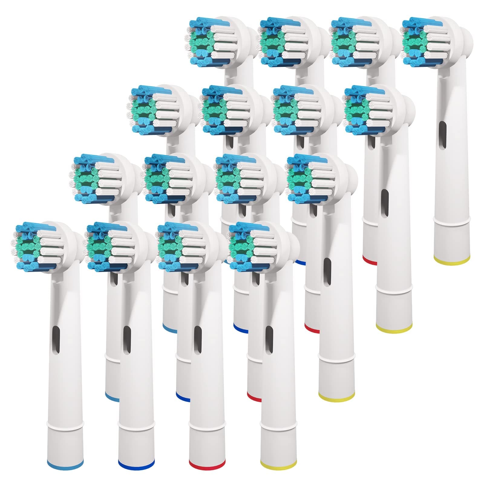 genkent16 Pcs Replacement Toothbrush Heads Compatible with Oral B Braun Cross Clean, Professional Electric Brush Heads Refills for Oral-B Action Pro 500/750/1000/1500/3000/3757/5000/7000/7500/8000ClimatePartner certified