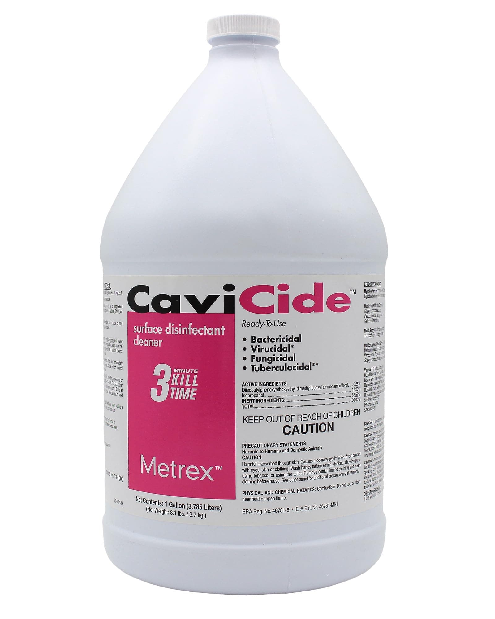 Metrex CaviCide Surface Disinfectant Cleaner, 13-1000 – Multi-Purpose Disinfectant, Decontaminant & Cleaner for Medical Devices, NICU, Operating Rooms, Patient Care Areas, Labs, Schools – 1 Gallon