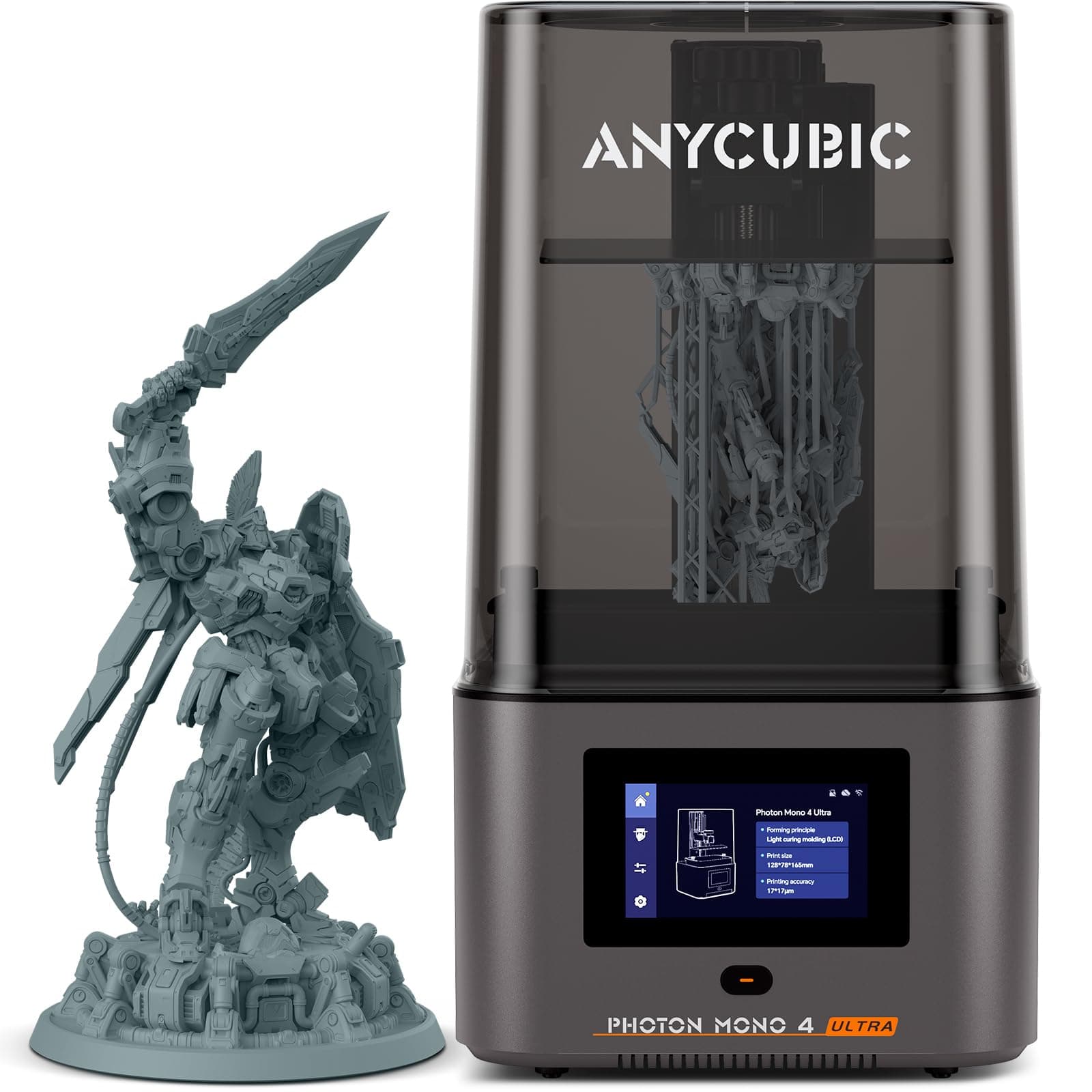 ANYCUBIC 10K樹脂3Dプリンター、Photon Mono 4 Ultra 7インチモノLCDディスプレイ、COB光源付き、最大印刷速度120mm/h、プリントサイズ6.04インチ×3.42インチ×6.49インチ
