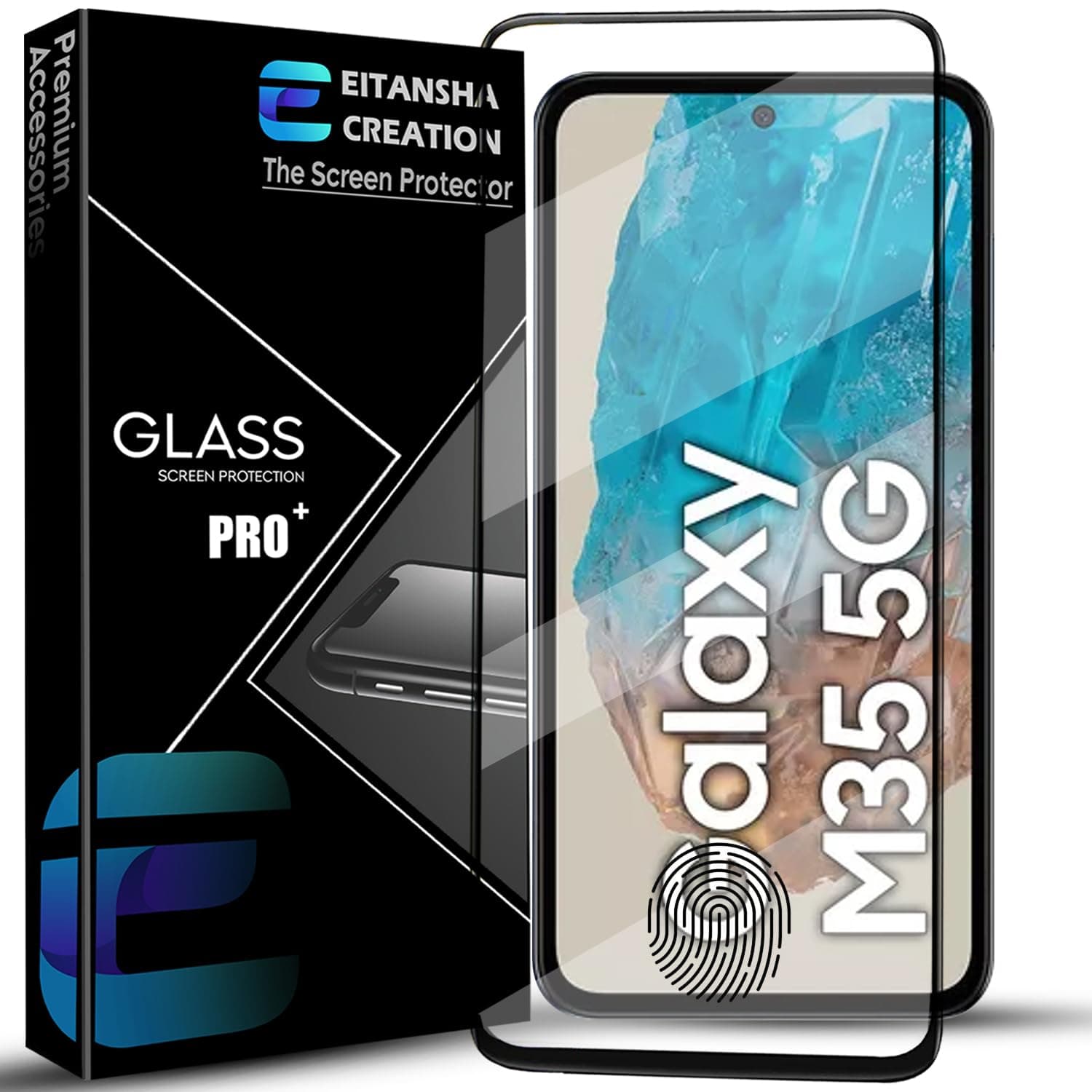 Edge To Edge Screen Protector Tempered Glass For Samsung Galaxy M35 5G / A35 5G / A55 5G With Easy Self-Installation Kit, (Samsung Galaxy M35 2024)