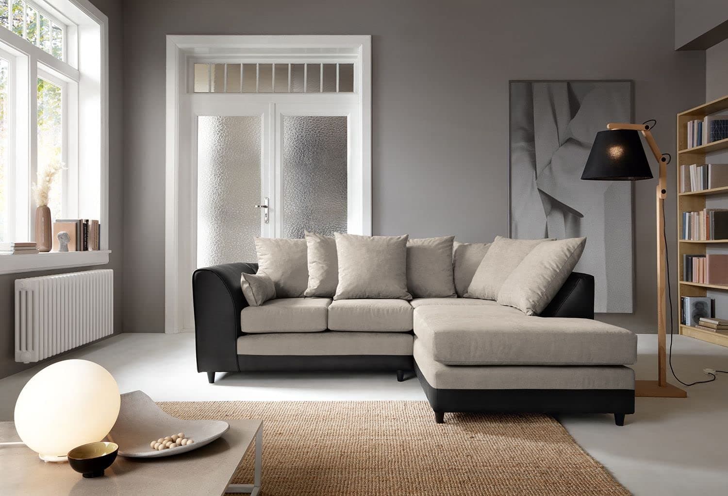 Dylan Abakus Direct Byron Corner Group Sofa Brown and Beige Right or Left (Brown Right)