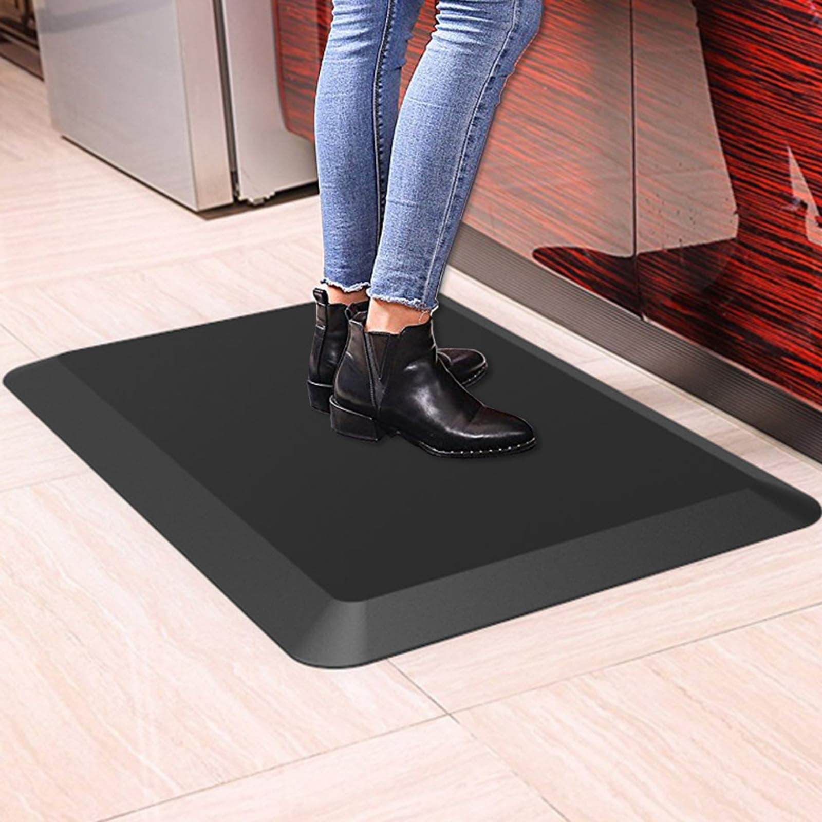 1" Extra Thick Anti Fatigue Floor Mat,Kitchen Mat, Standing Desk Mat – Comfort at Home, Office, Garage - Advanced PU Foam (Black, 30" L x 20" W)