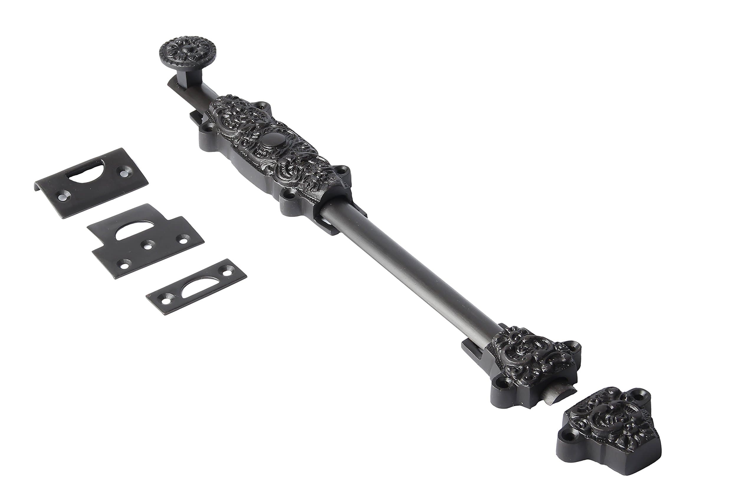 A29 12 x 1 1/4 Inches Sliding Cremone Bolt, Surface Bolt Door Lock Latch for Gates, Cabinets and Doors, Oil Rubbed Bronze