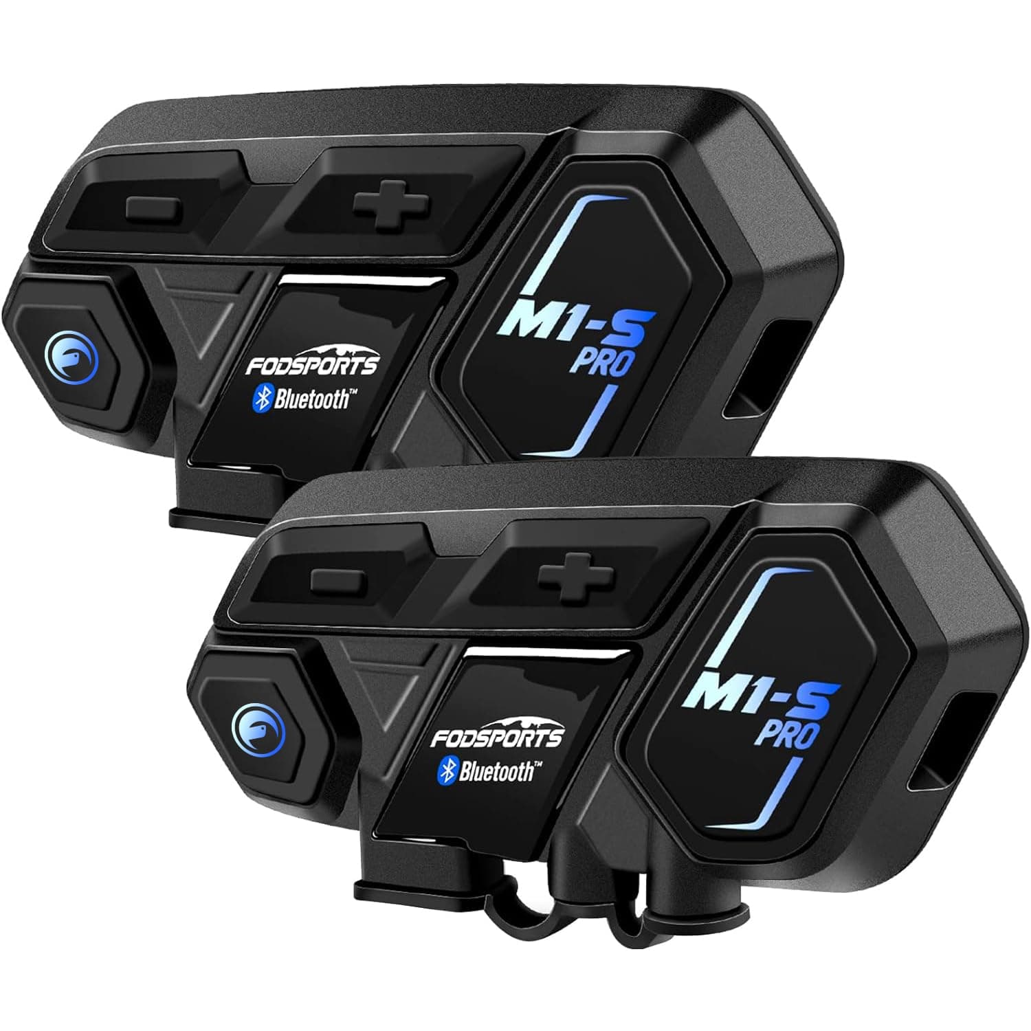 Fodsports Motorcycle Bluetooth Intercom, M1S 2000m 8 Riders Group Motorbike Helmet Communication System Headset Universal Wireless Interphone (Waterproof/Handsfree/Stereo Music/GPS/2 Pack)