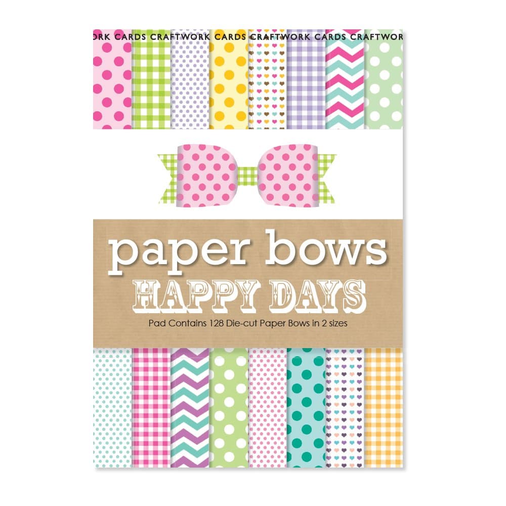Craftwork Cards Paper Bows Pad-Happy Days, cardstock, Yellow, 22 x 16.5 x 1.2 cm