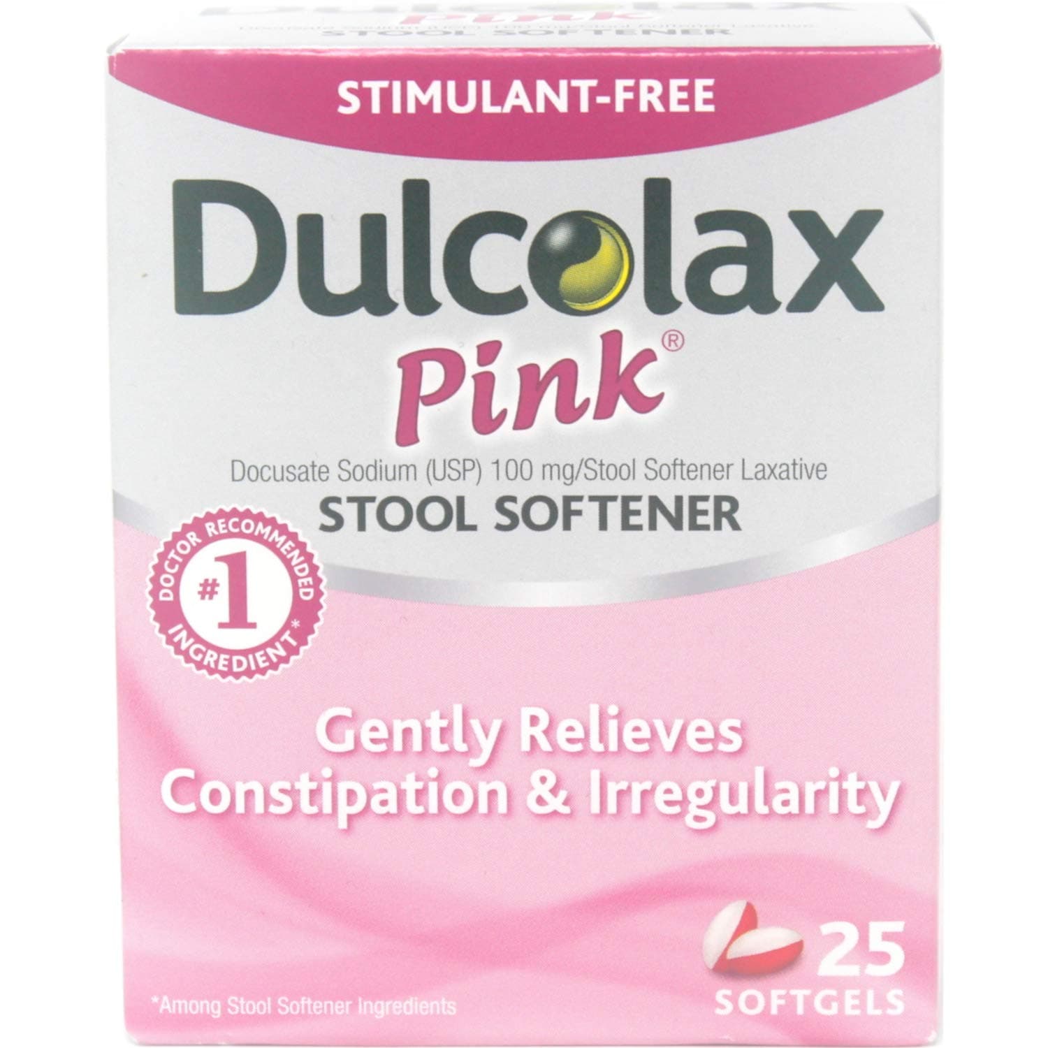 Dulcolax Pink Stool Softener Softgels 25 ea (Pack of 3)
