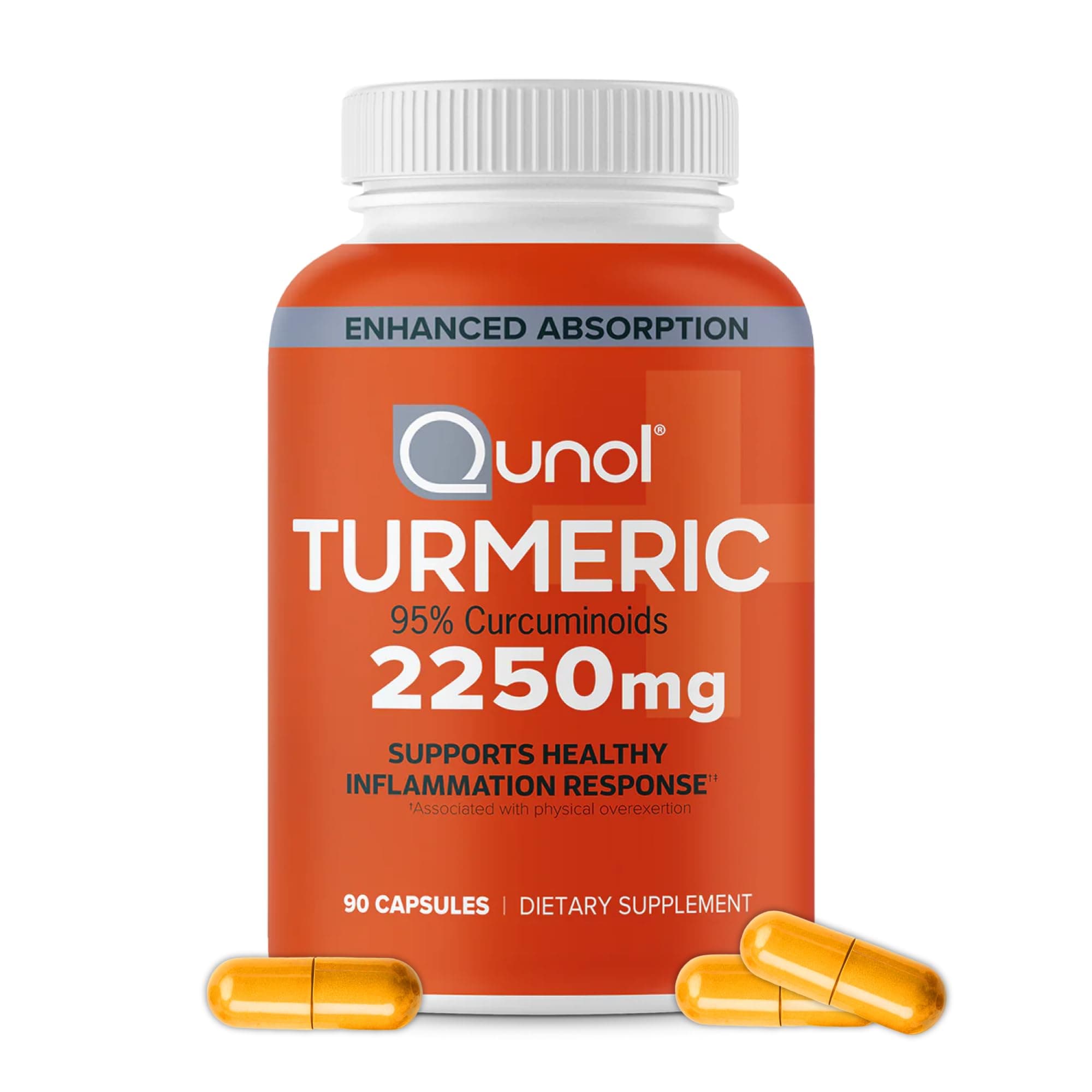 Turmeric Curcumin with Black Pepper, 2250mg Turmeric Extract with 95% Curcuminoids, Extra Strength Supplement, Enhanced Absorption, Supports Healthy Inflammation Response, 90 Vegetarian Capsules