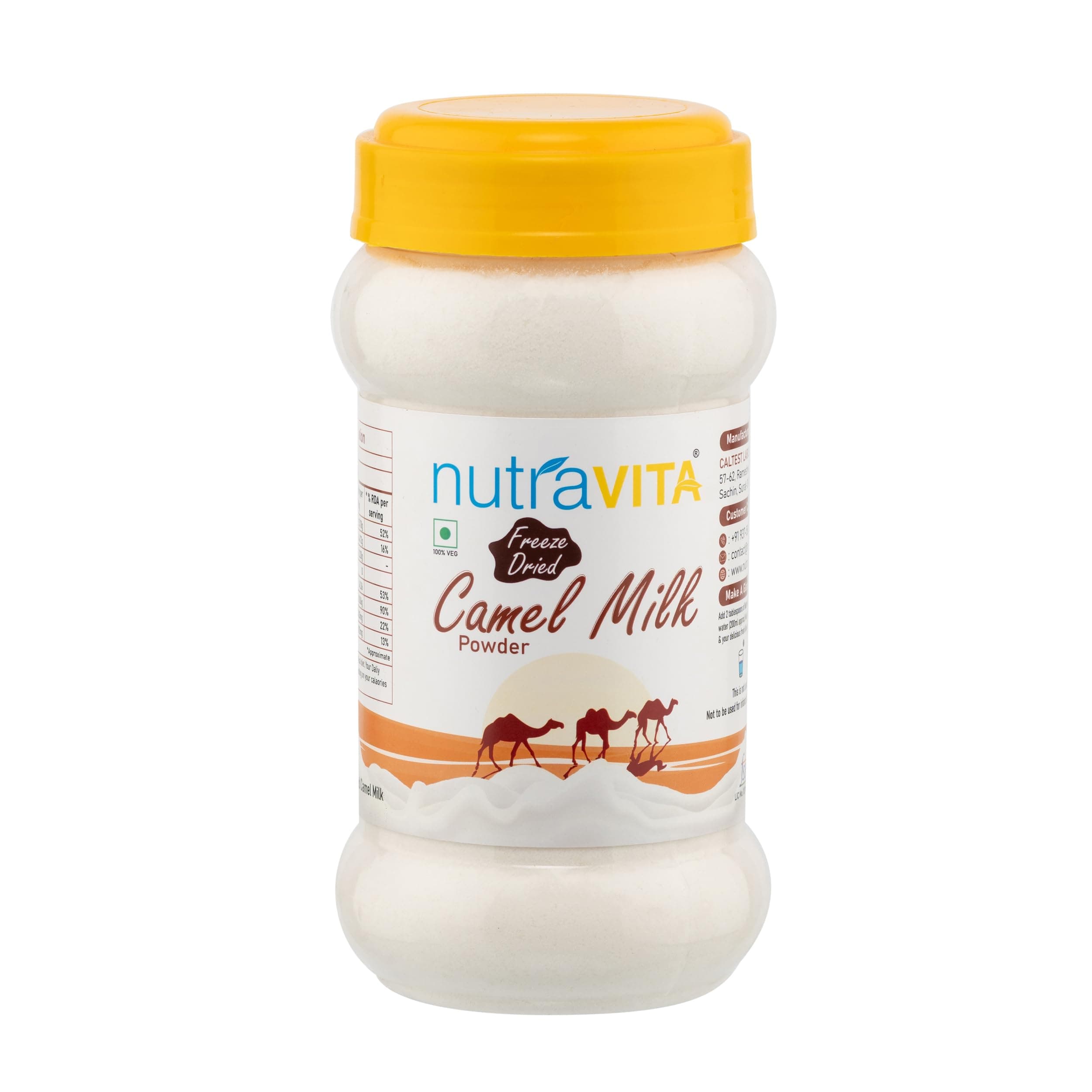 Nutra Vita Camel Milk Powder 250 Grams (Freeze Dried,Gluten Free, No Additives, No Preservatives)