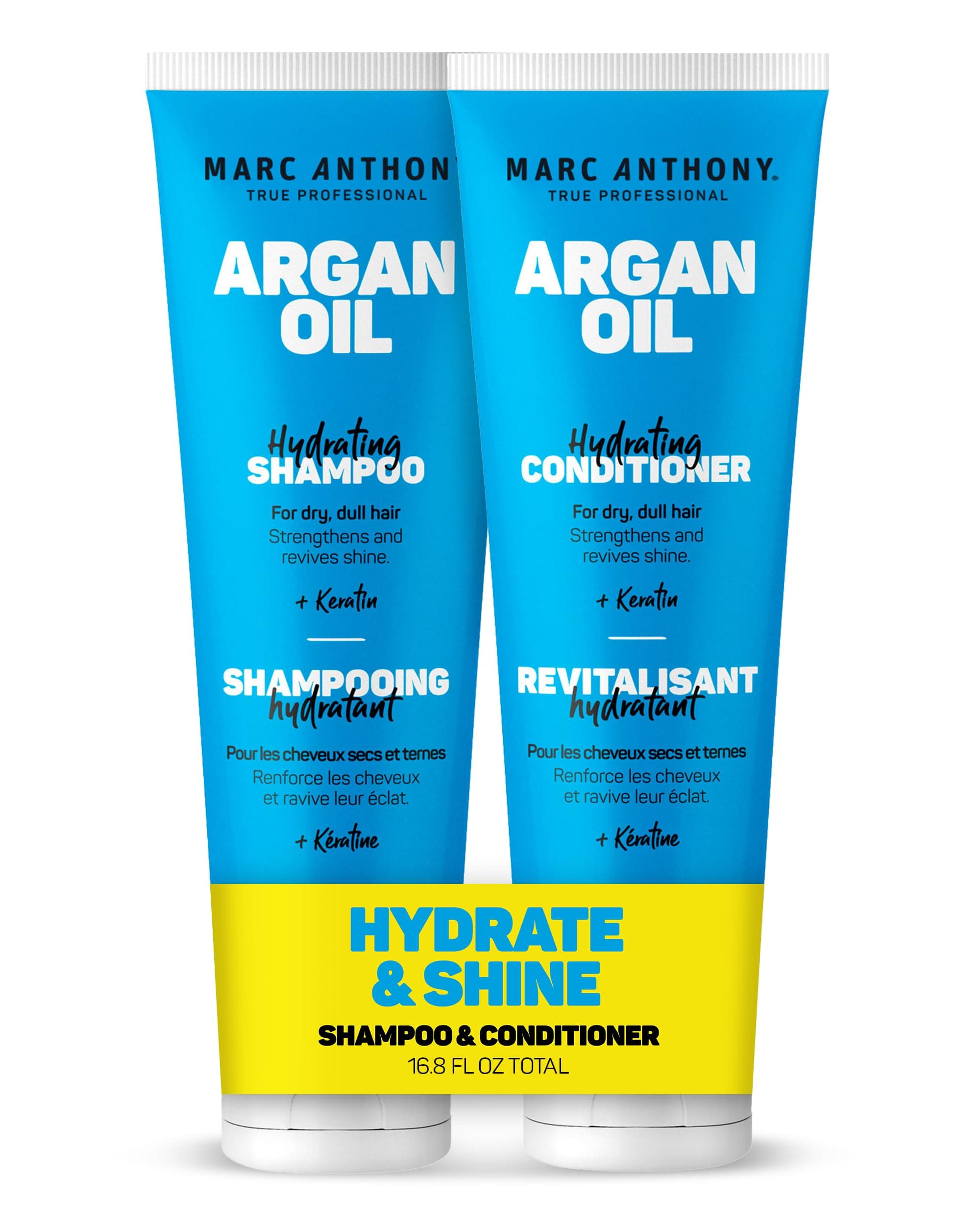 Argan Oil Shampoo & Conditioner Set with Keratin - Moisturizing & Hydrating for Dry, Dull Hair - Repairs, Strengthens & Revives Shine with Nourishing Argan Oil of Morrocco - Sulfate Free