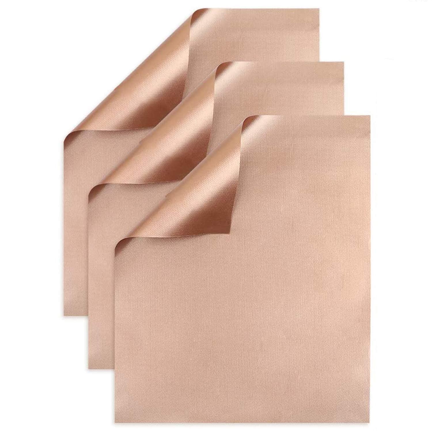 BBQ Grill Mesh Mat- Non-Stick Cooking Mats for Grilled Vegetables/Fish/Fajitas/Shrimp, Grilling Sheet Liner, Reusable Grill Accessories - Use on Gas, Charcoal, Electric Barbecue (set of 3, gold)