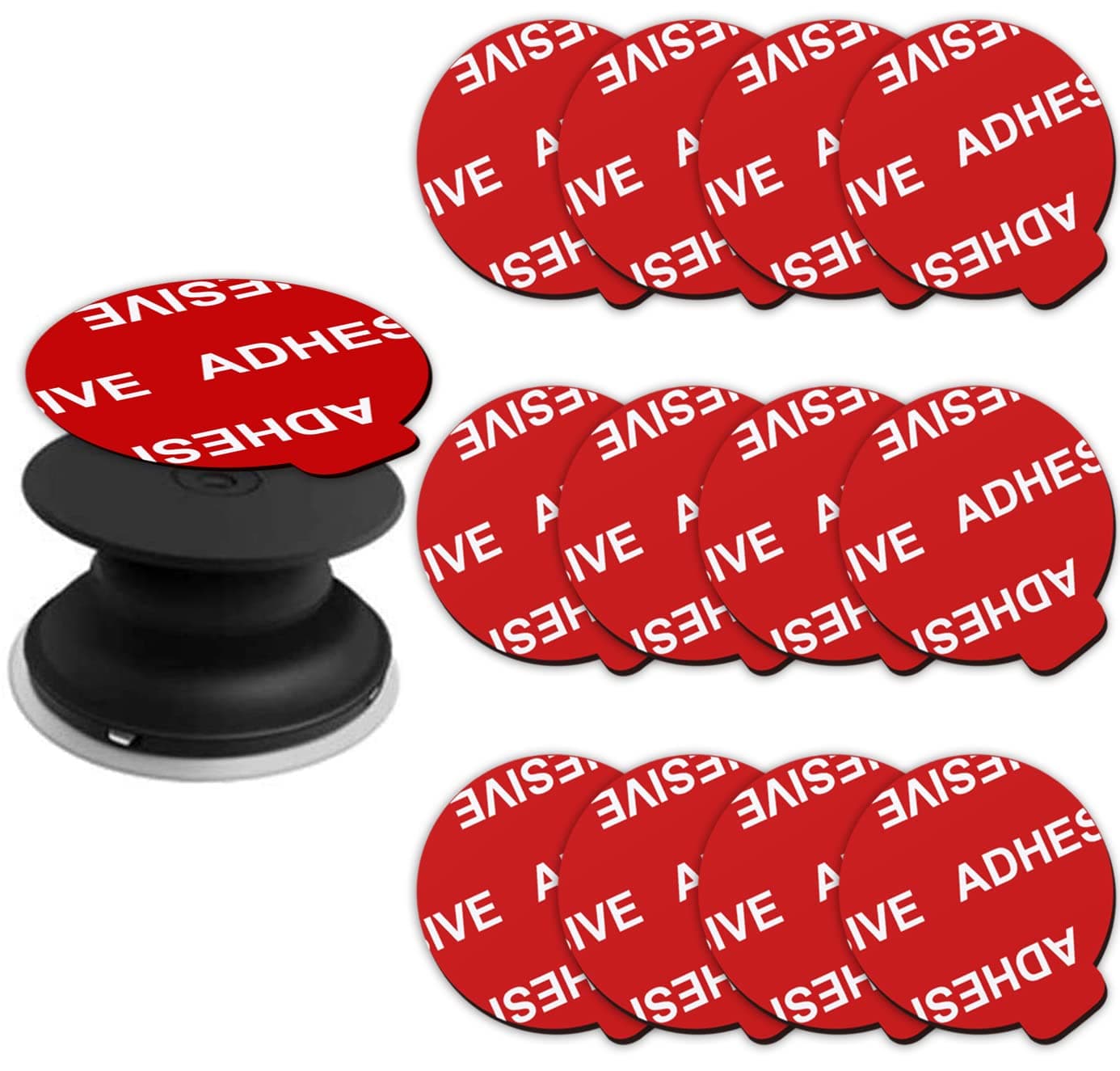 AZXYI Very High Bond Sticky Adhesive, 12 Pack Socket Sticky Adhesive Replacement Kit, 1.4 inches Double-Sided Stickers for Collapsible Grips Socket Base