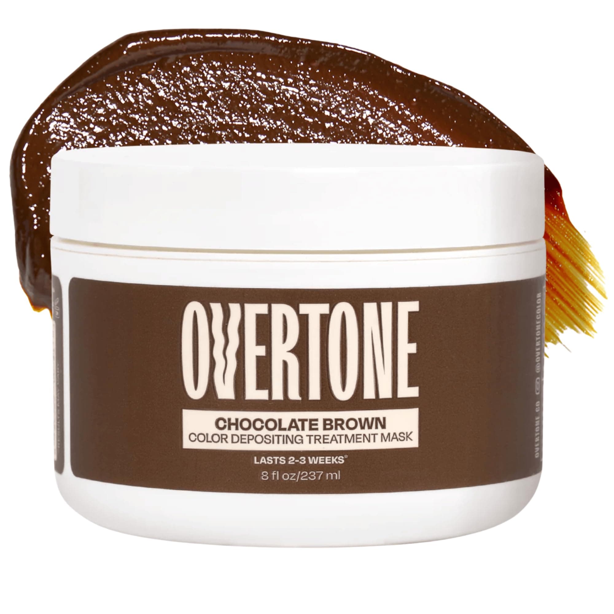 oVertone Haircare Color Depositing Conditioner - 8 oz Semi Permanent Hair Color with Shea Butter & Coconut Oil - Temporary Hair Color Dye - Vegan, Cruelty-Free - Chocolate Brown