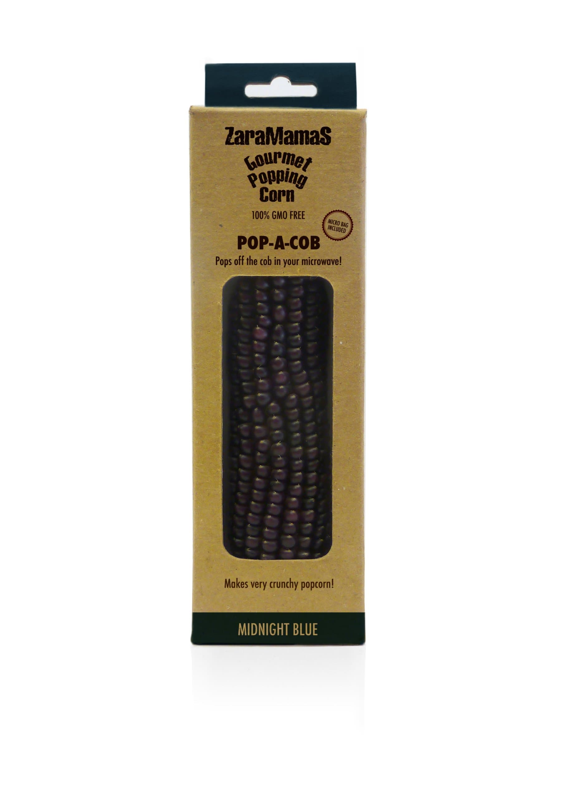 Midnight Blue Pop-A-Cob ZaraMamas Microwave Popcorn Gourmet Popping Corn 90g