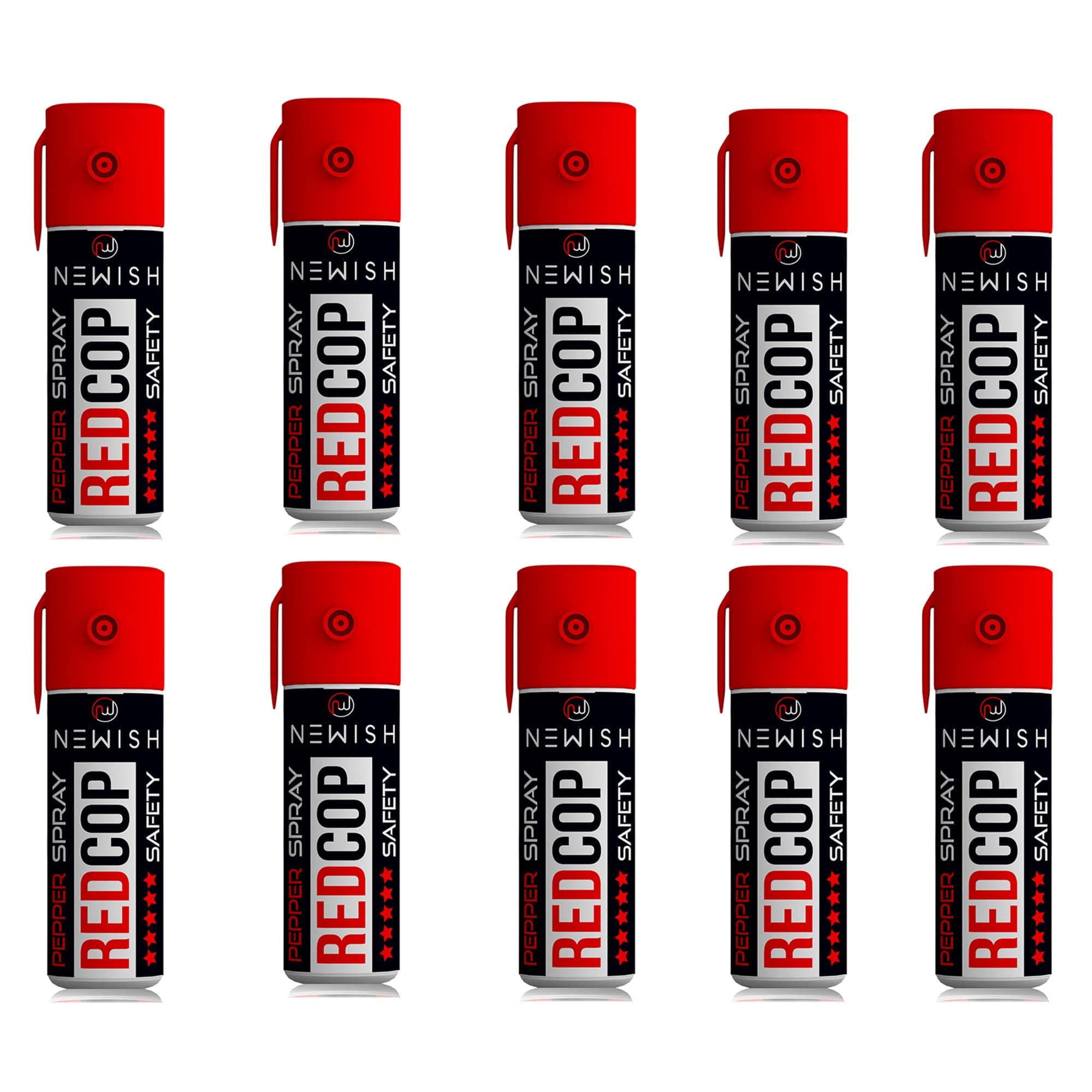 Newish Pepper Spray for Women & Men - 55 ML (Pack of 10) | Pocket-Sized Personal Safety Spray for Students, Commuters & Night Walks | Quick-Action, Non-Lethal, Legal, 15 ft Range