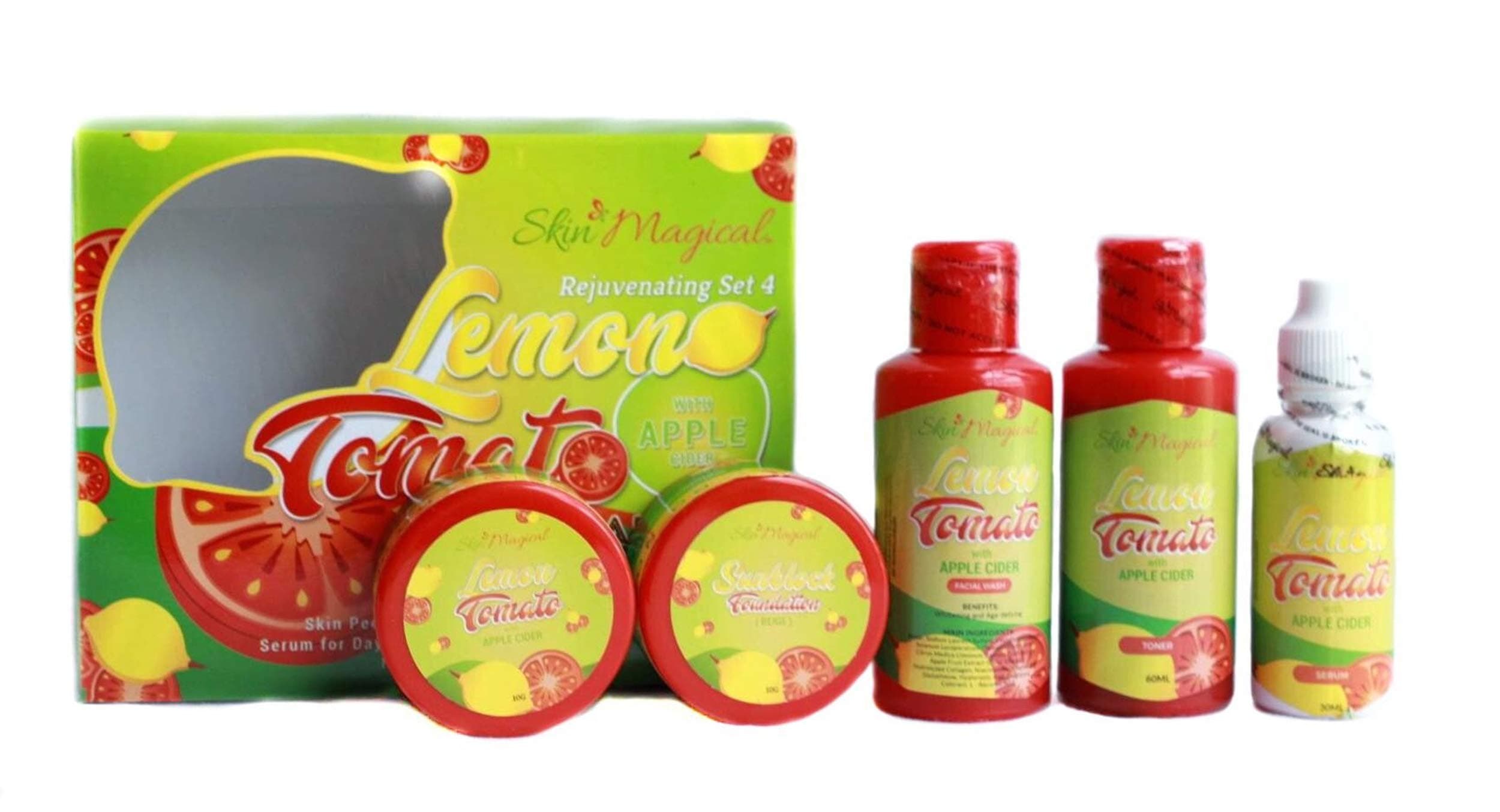 Skin MagicalRejuvenating Lemon Tomato Facial with Apple Cider - Set 4