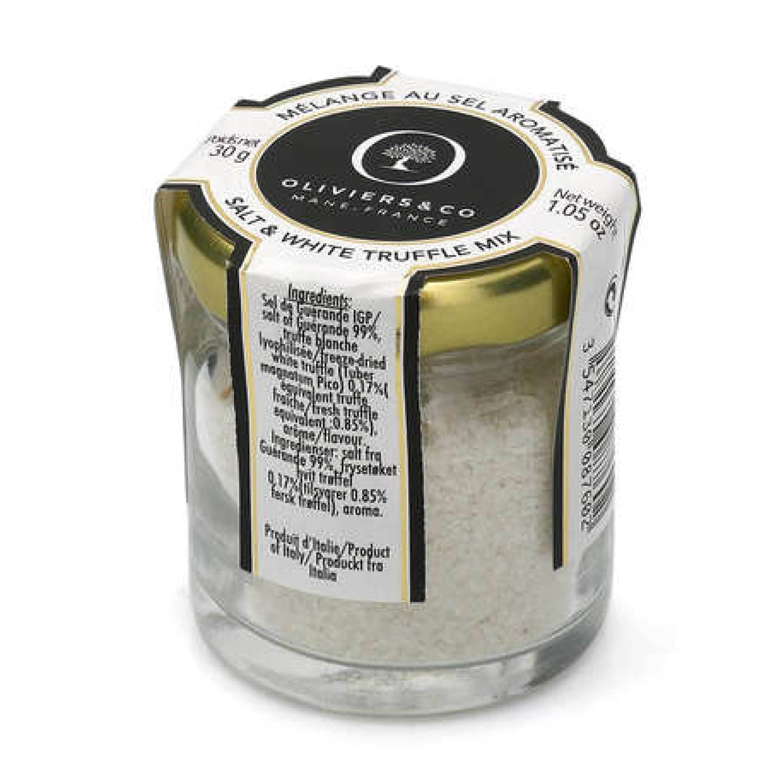 White Truffle Sea Salt by Oliviers & Co | French Guerande Sea Salt with White Alba Truffles | Gourmet Seasoned Flaky Salt | Premium Food Gift | 1.05 Oz.