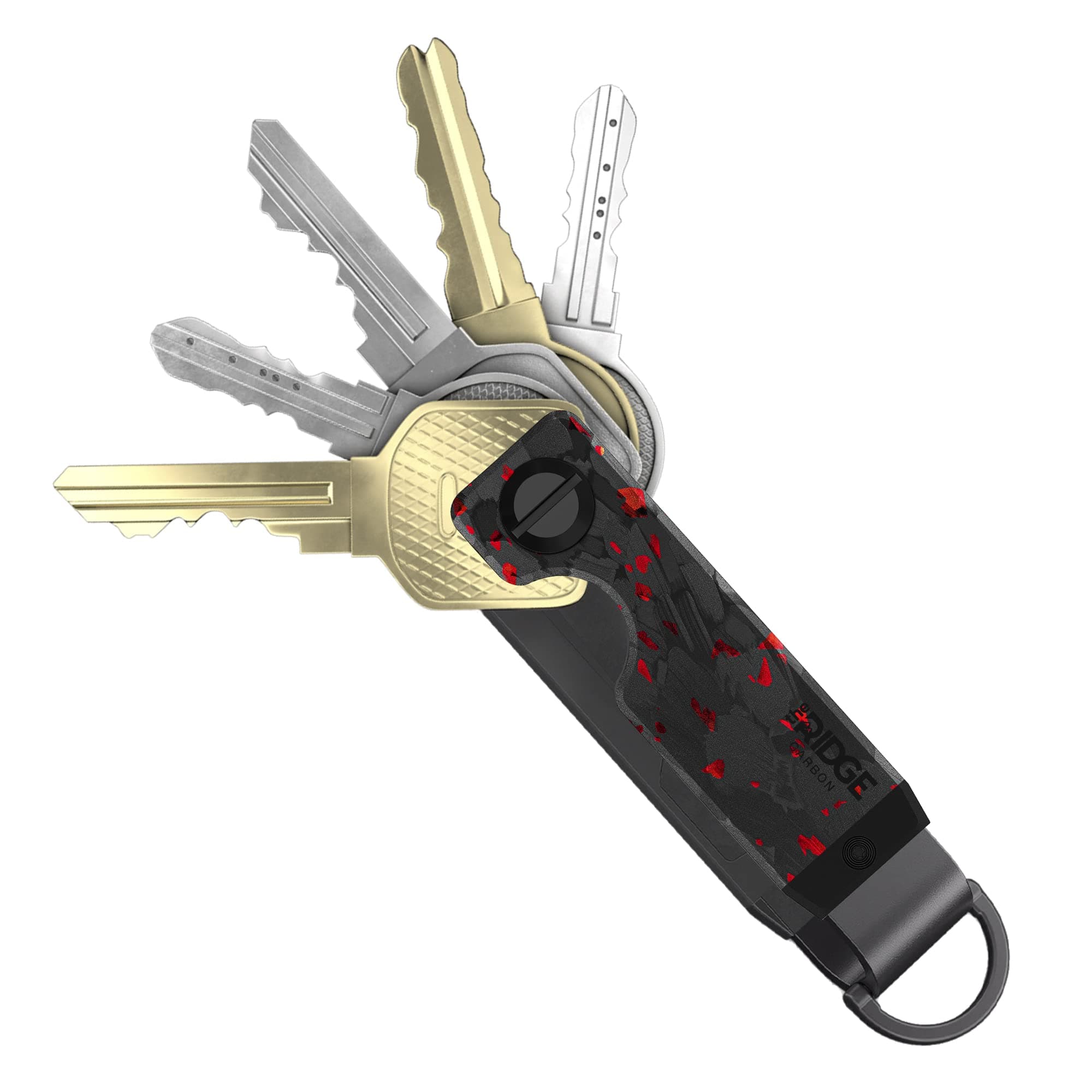 The Ridge Key Organizer - Compact Metallic Keychain | Minimalist Innovative Key Holder | Smart Key Holder Holds 2-6 Keys, Forged Ember, 3 inch