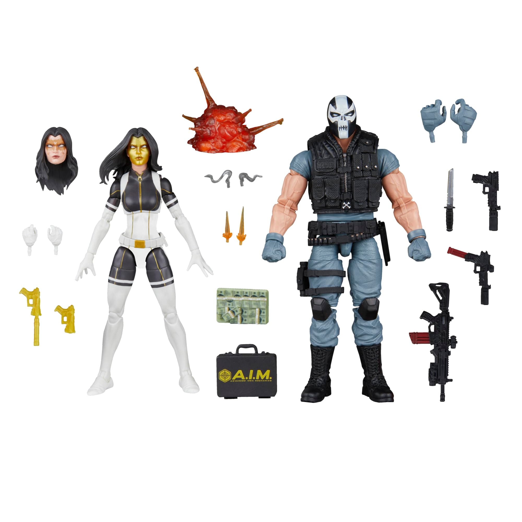 Marvel Legends Series Madame Masque and Crossbones Action Figures, Gold, Black, Red