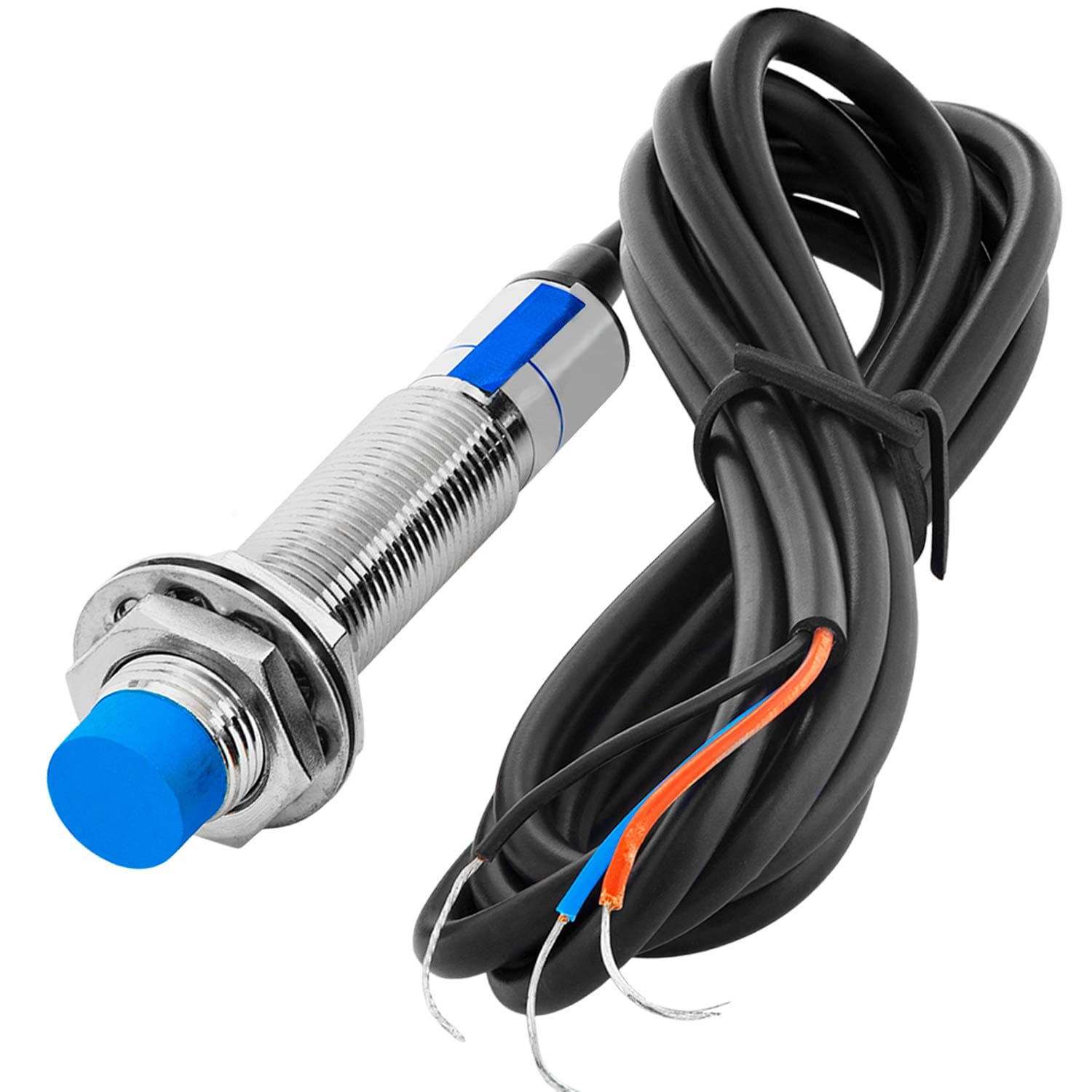 AZDelivery M12 LJ12A3-4-Z/BX Inductive Proximity Sensor 12mm Switch Detector 300mA 6-36 VDC 5V NPN Normally Open (NO) 3 Wire compatible with Arduino including E-Book!