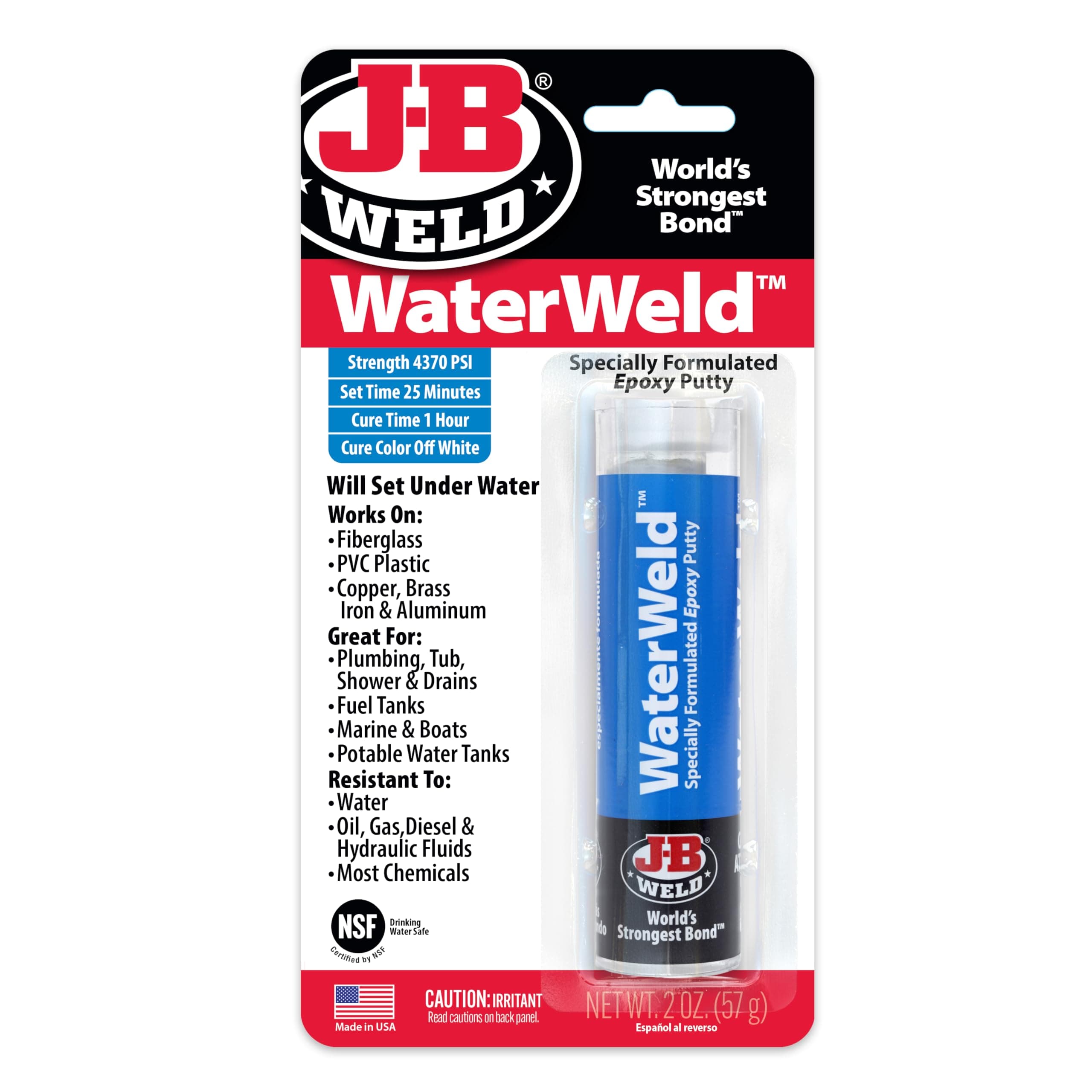 J-B Weld WaterWeld Epoxy Putty Stick