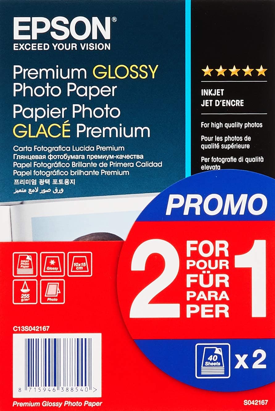 Premium glossy photo paper inkjet 255g/m2 (A6 paper 100x150mm) 2x40 sheets 1-pack, White
