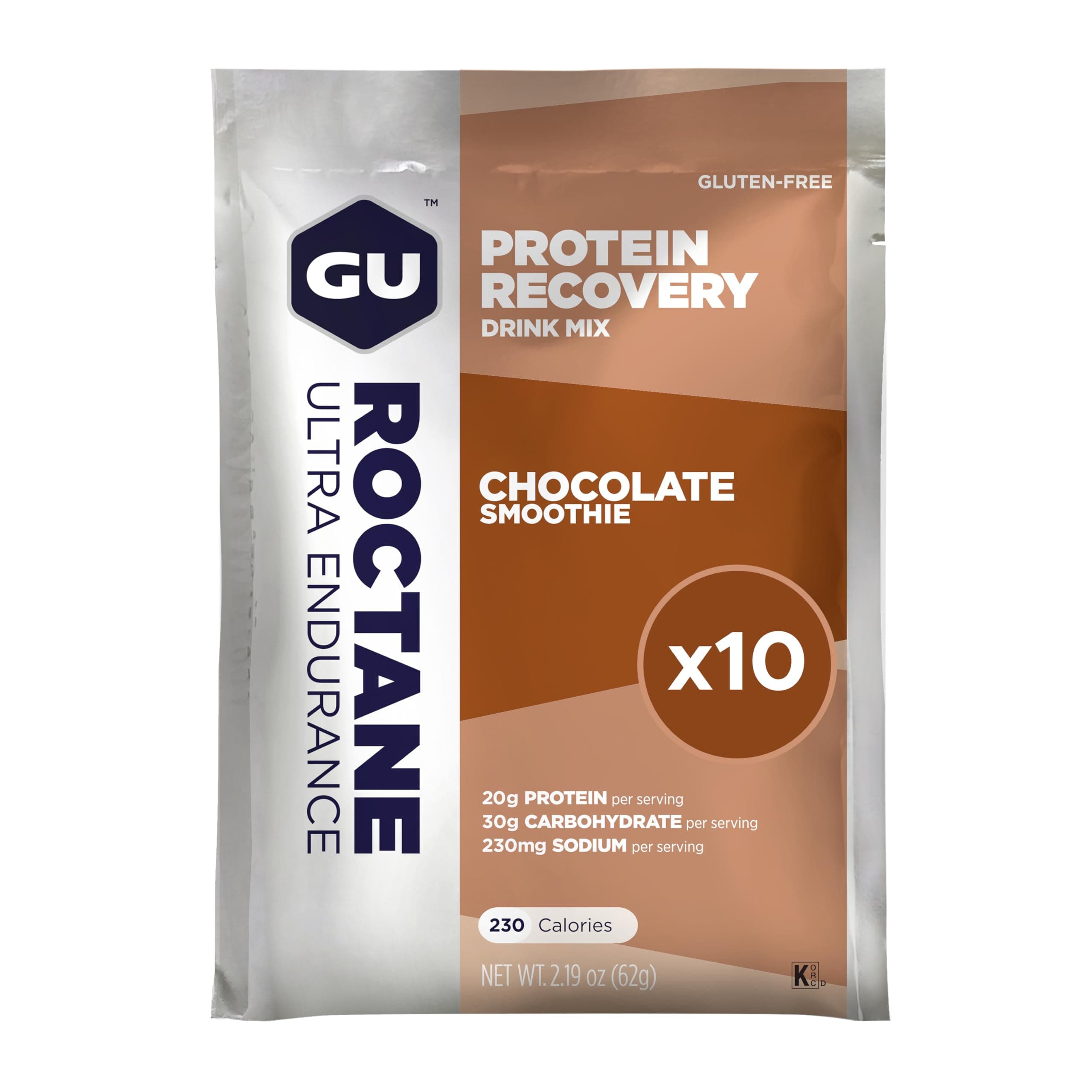 Roctane Ultra Endurance Protein Recovery Drink Mix, 10 Single-Serving Packets, Chocolate Smoothie