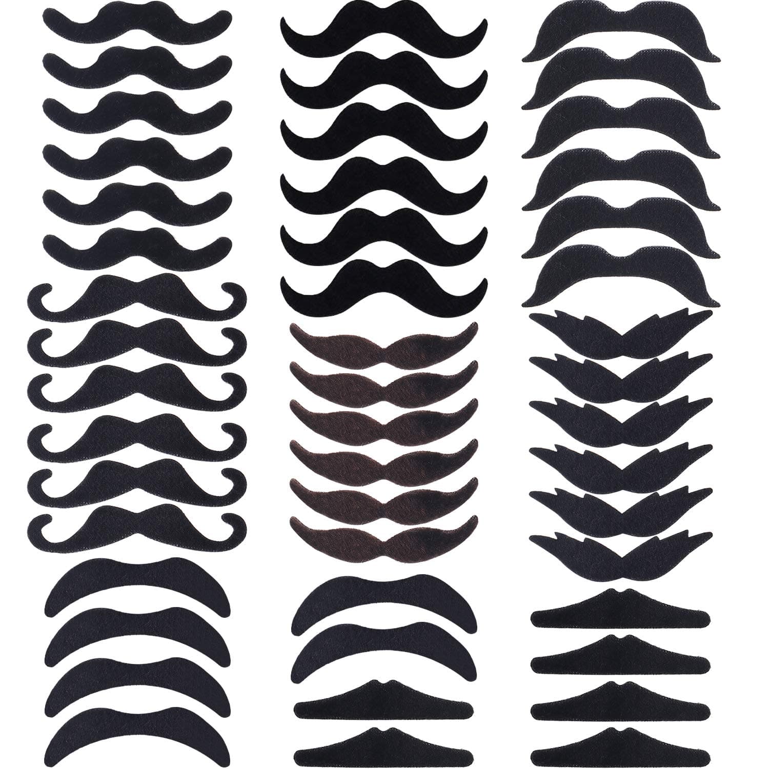 Hestya 48 Pieces Fake Mustaches, Self Adhesive Novelty Mustache Fiesta Party Supplies for St. Patrick's Day Masquerade Party (8