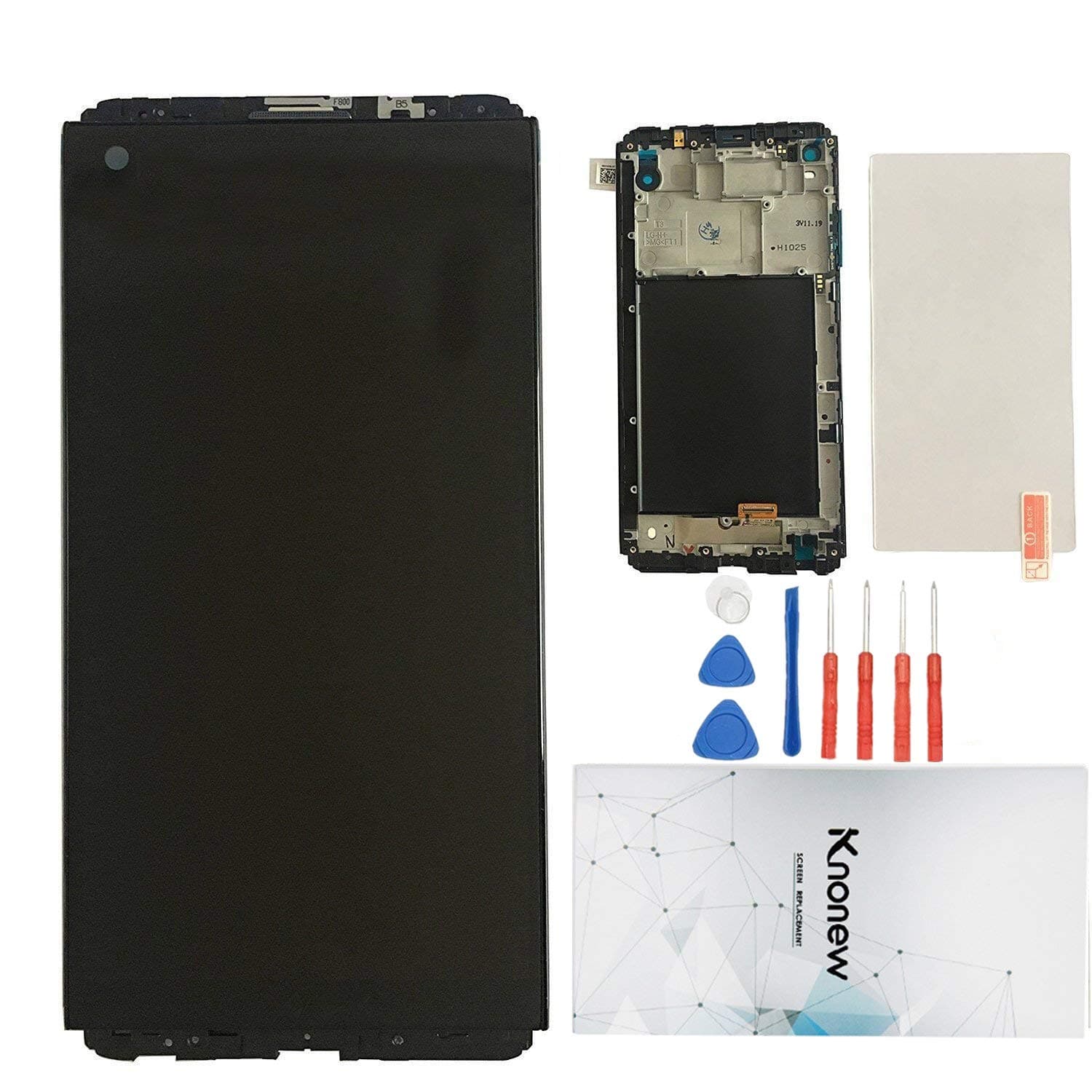 v20 KNONEW Screen Replacement Glass LCD Display Touch Digitizer Assembly + Frame for LG H910 H915 F800L H990 LS997