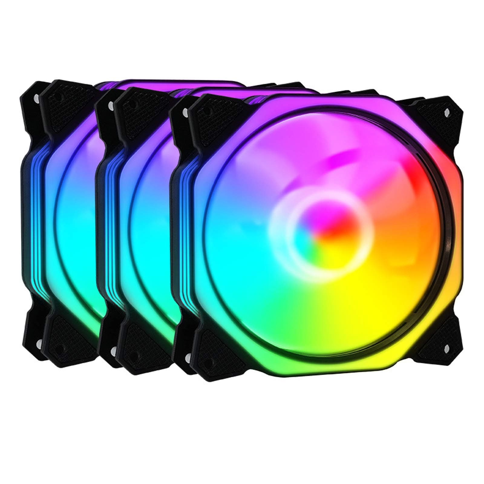 AccLoo RGB Case Fans, Radiator Cooler PC Case Cooling Fan for 120MM 3pin Quietly, Easy Install Cooler Cooling Computer Fan, Fans & Cooling, Colorful (1 Pcs)