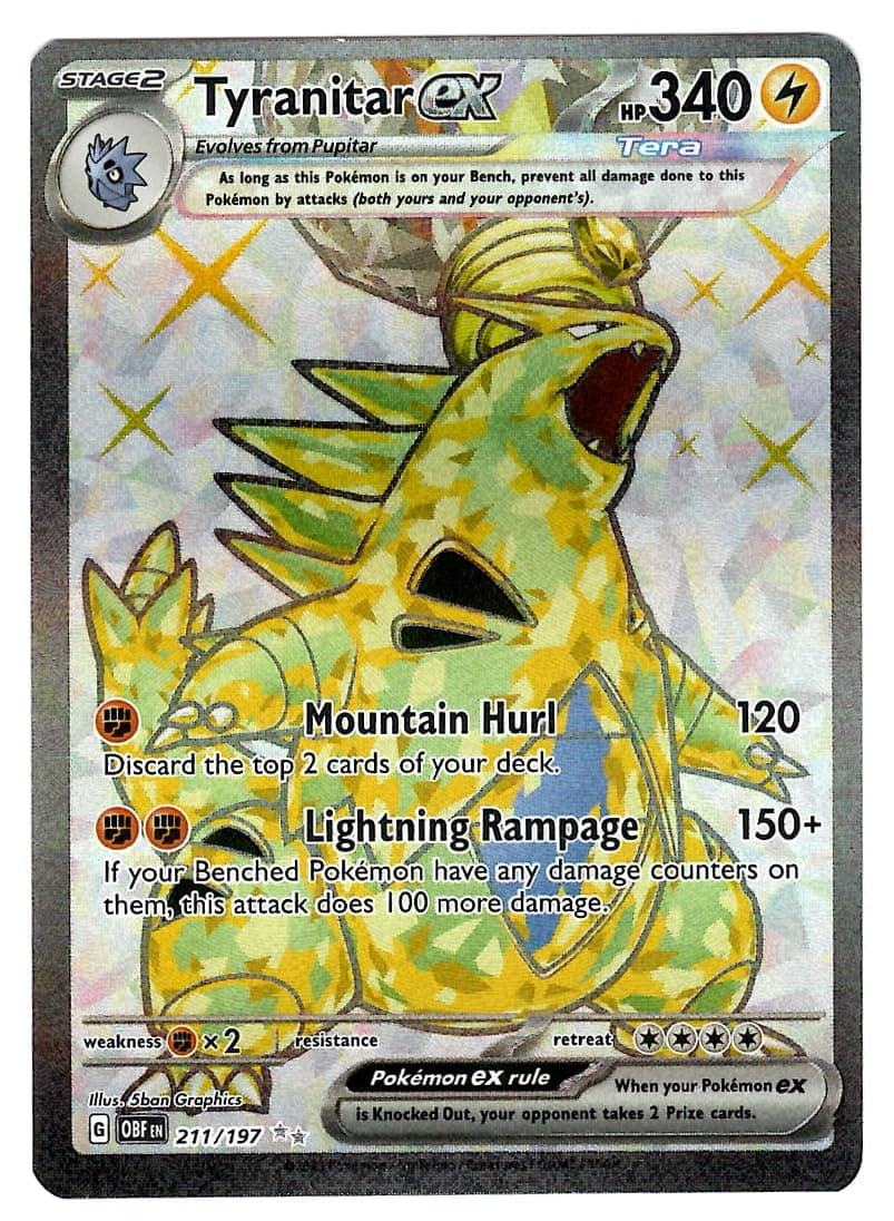 Pokemon - Tyranitar ex 211/197 - Obsidian Flames - Ultra Rare - Full Art