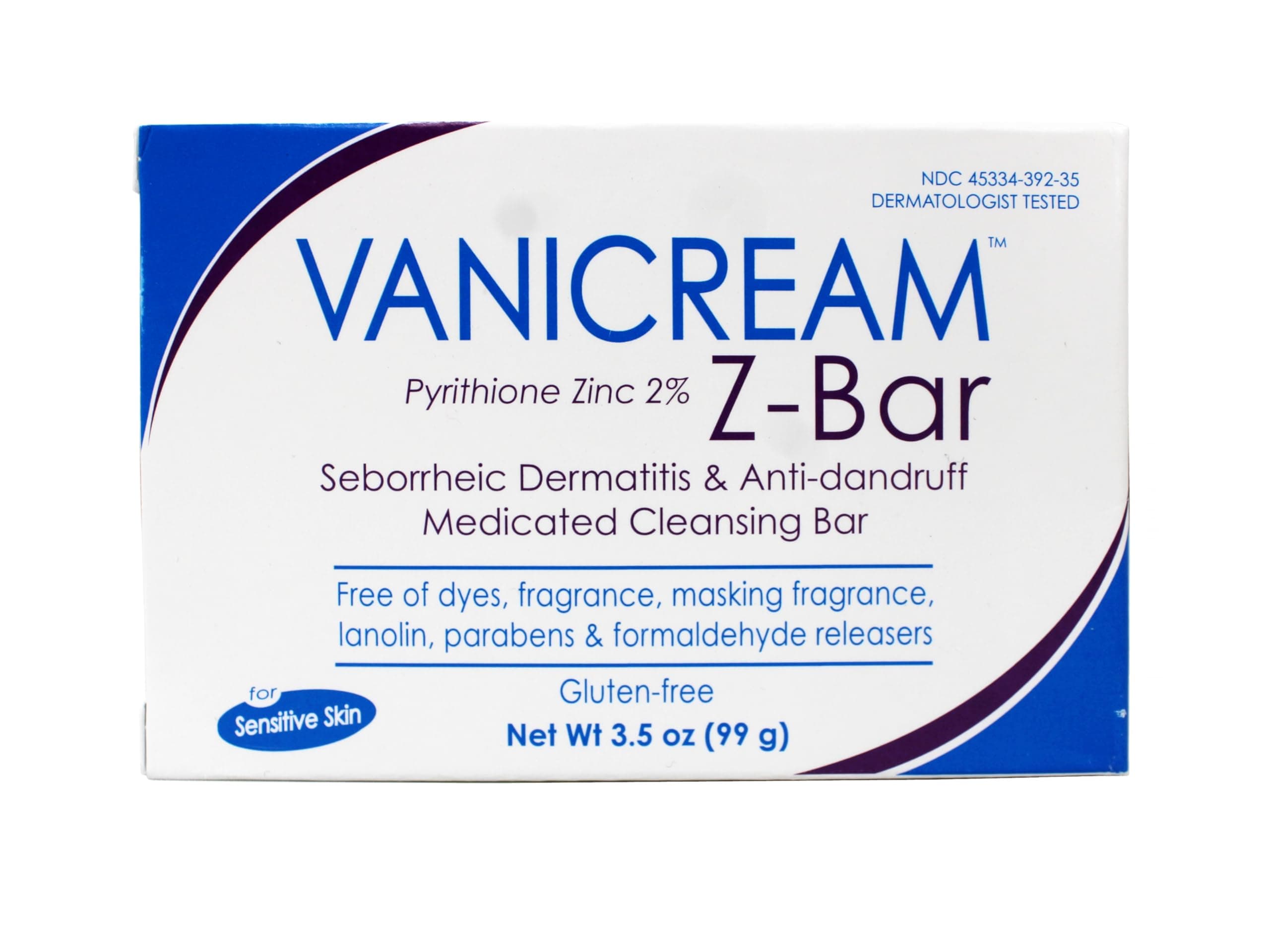 Vanicream Z-Bar | Medicated Cleansing Bar for Sensitive Skin | Maximum OTC Strength Zinc Pyrithione 2% | Helps Relieve Itching, Redness, and Flaking | 3.36 ounce