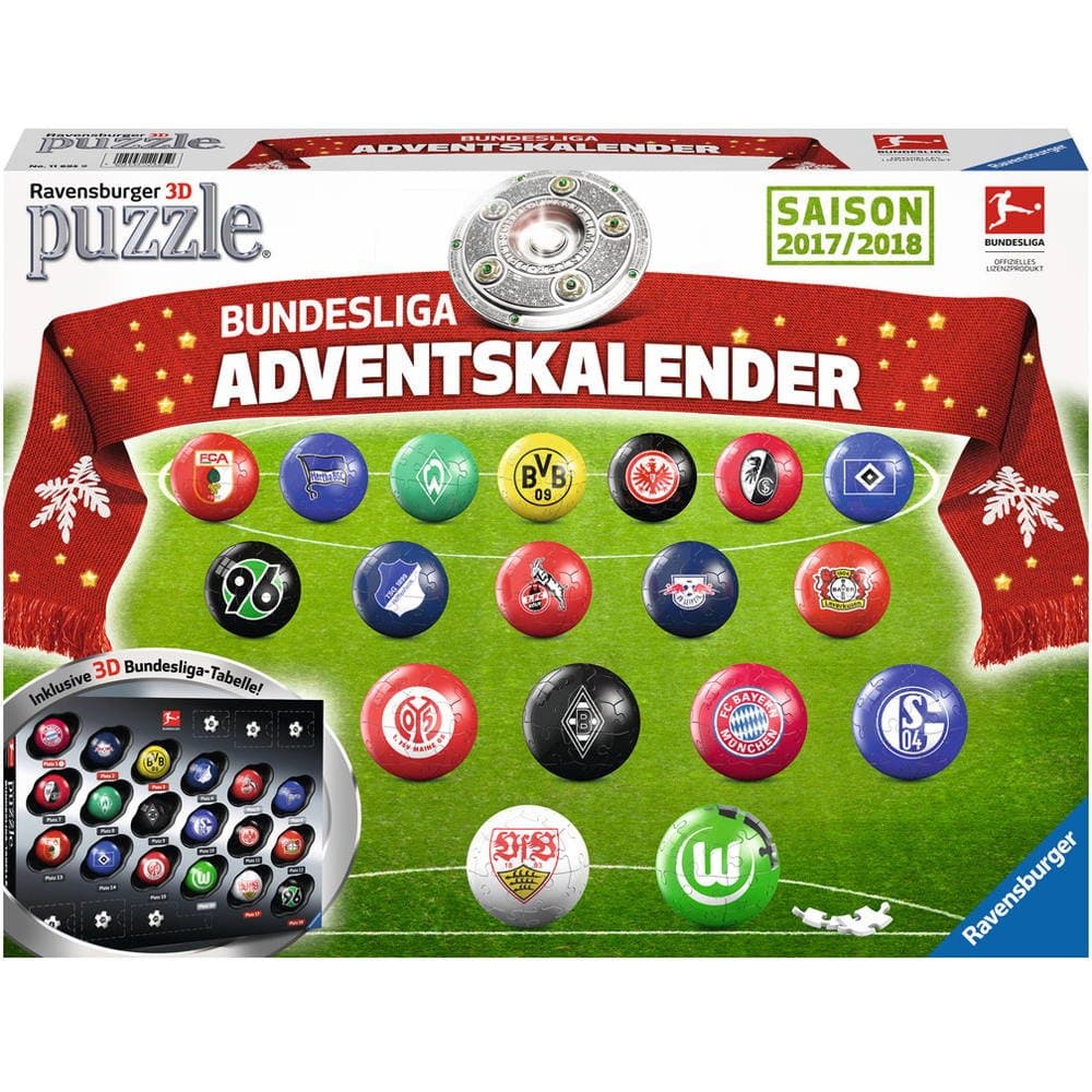 Ravensburger 11695 – 3D Bundesliga Jigsaw Puzzle Advent Calendar (English language not guaranteed)