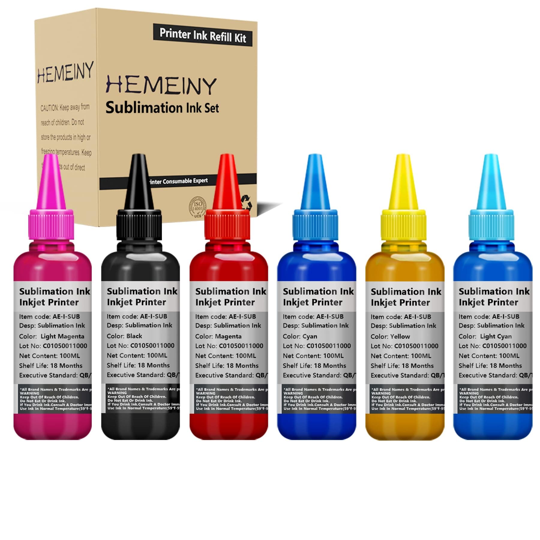 6X100ml Botttle Sublimation Ink Works with Stylus Photo 1400 PX700W PX800FW P50 PX830FWD Artisan 1430 600 700 800 710 810 837 Printers