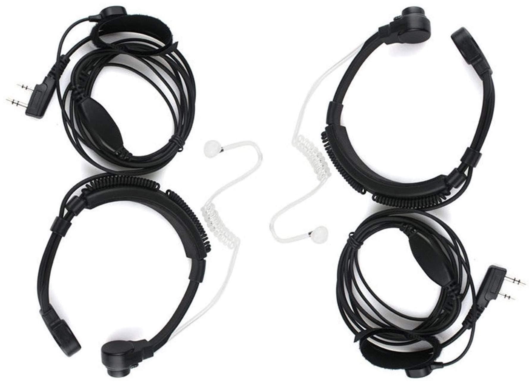 2Pack Throat Mic Earpiece Headset Mic Covert Acoustic Tube with Finger PTT Compatible with Baofeng BF-F8HP BF-F9 UV-82 UV-82HP UV-82C UV-5R UV-5R Mini UV-5RA UV-5RB UV-5RC UV-5RD UV-5RE Headset Mic